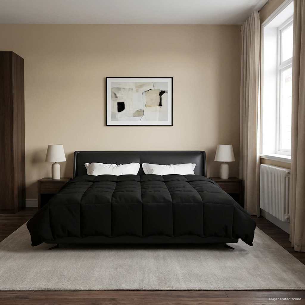 Ljetni pokrivač Šonerisan Crna 200 x 220 cm Mikrovlakna