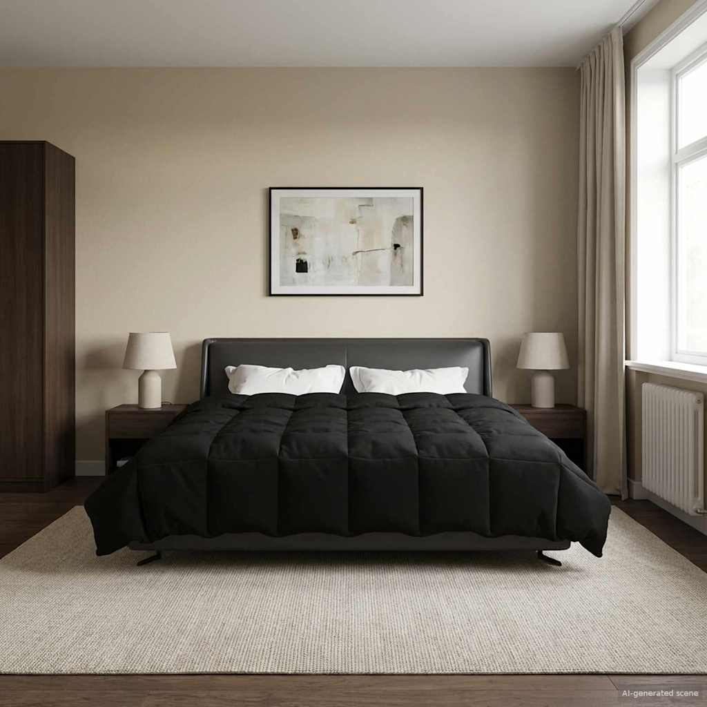 Ljetni pokrivač Šonerisan Crna 240 x 260 cm Mikrovlakna