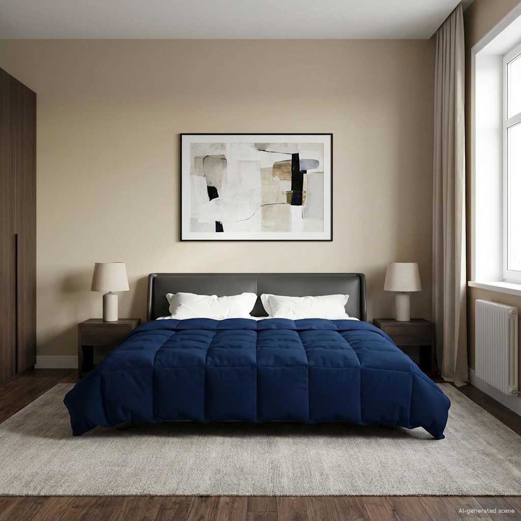 Ljetni pokrivač Šonerisan Tamno plava 220 x 240 cm Mikrovlakna