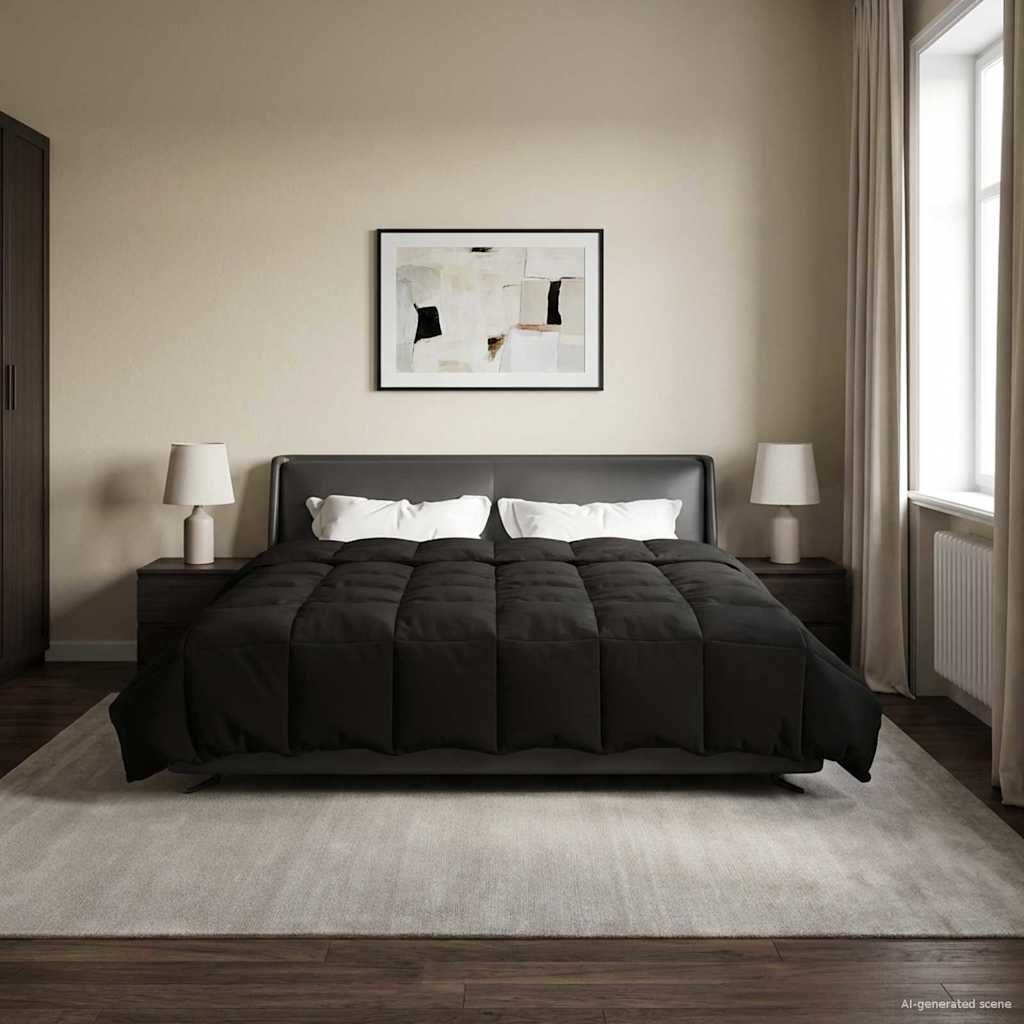Puni pokrivač za cijelu godinu Crna 220 x 260 cm Mikrovlakna