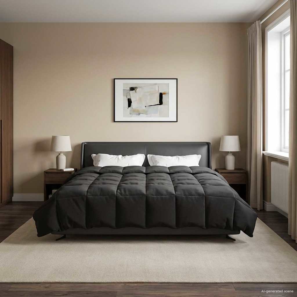 Zimska pokrivača Šonerisan Crna 220 x 260 cm Mikrovlakna