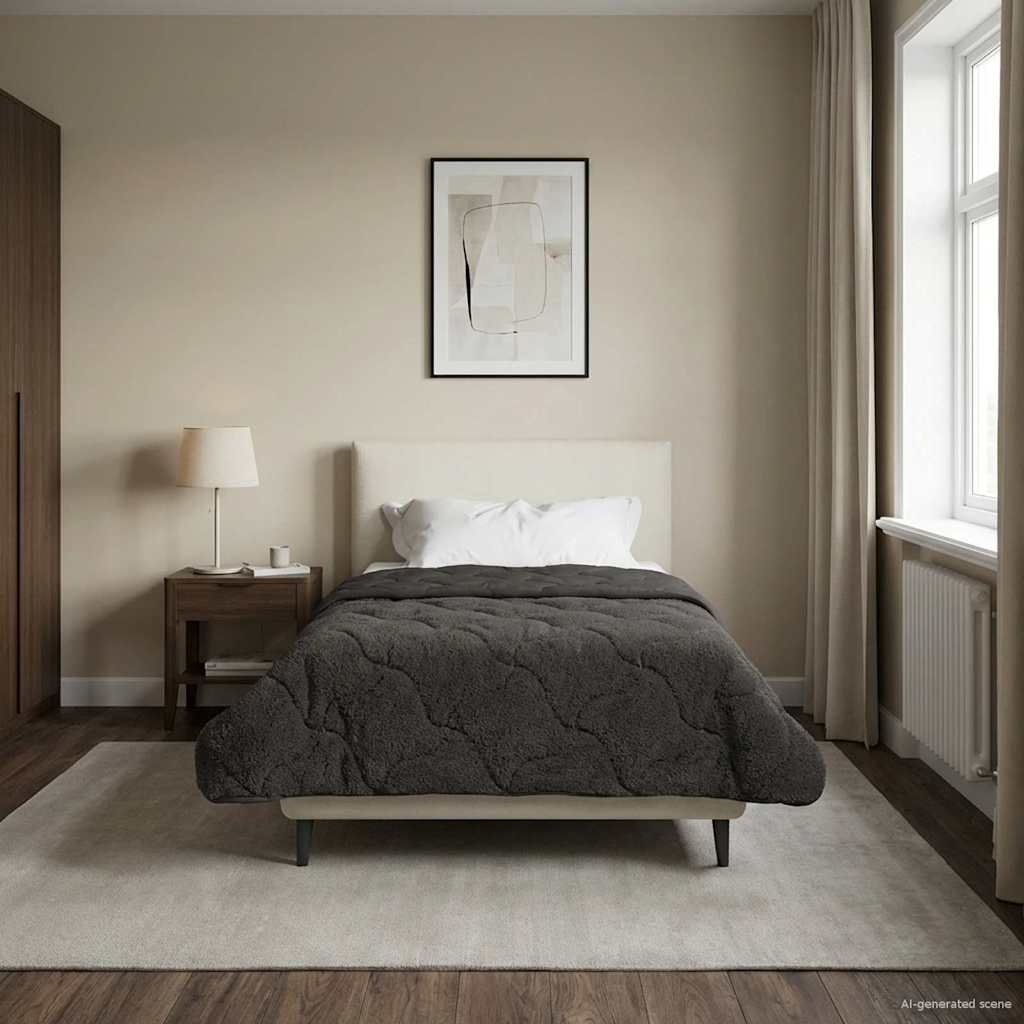Ljetni pokrivač Antracit 140 x 220 cm Mikrofibra i teddy flis