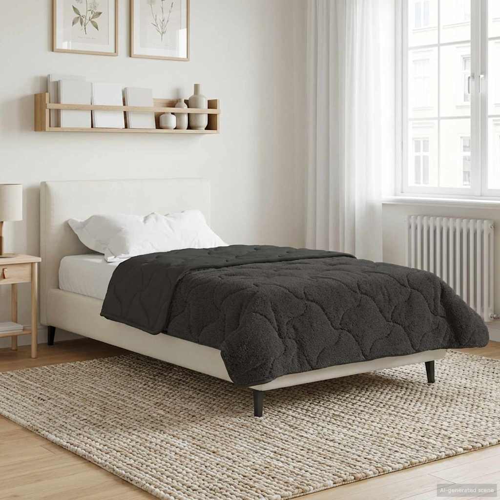 Ljetni pokrivač Antracit 140 x 220 cm Mikrofibra i teddy flis