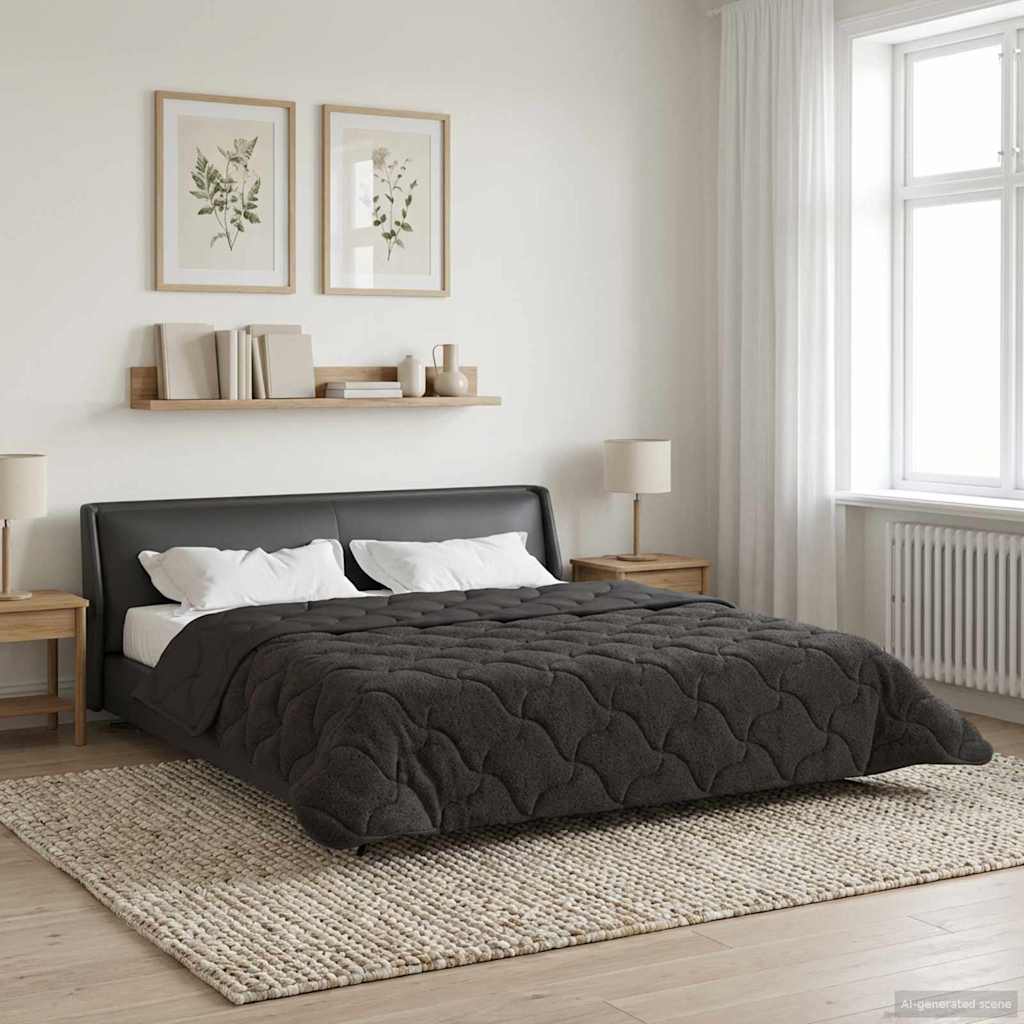Ljetni pokrivač Antracit 200 x 220 cm Mikrofibra i teddy flis
