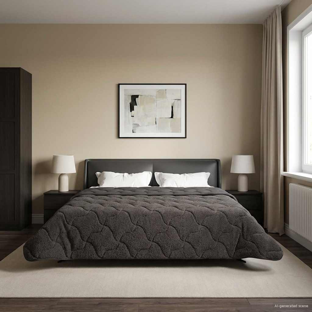 Ljetni pokrivač Antracit 240 x 260 cm Mikrofibra i teddy flis