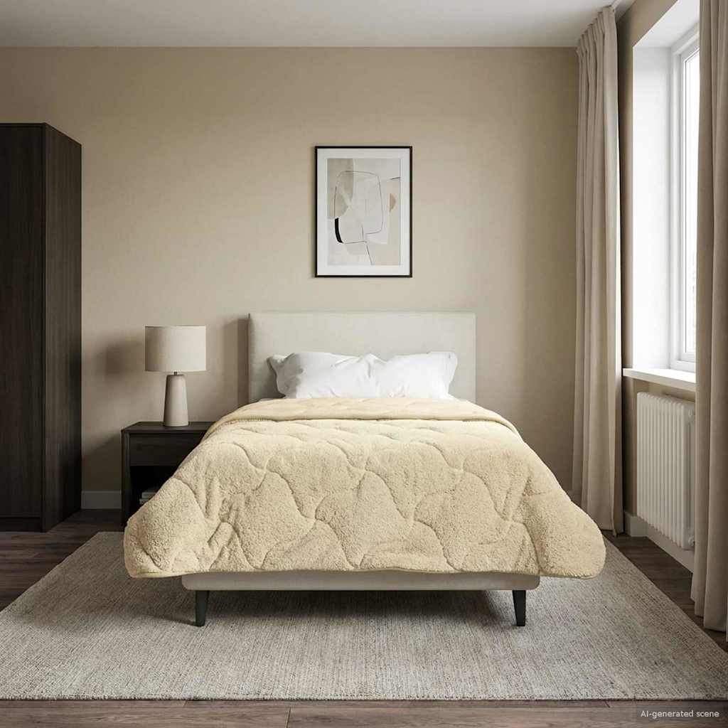 Ljetni pokrivač Krema 140 x 220 cm Mikrofibra i teddy flis