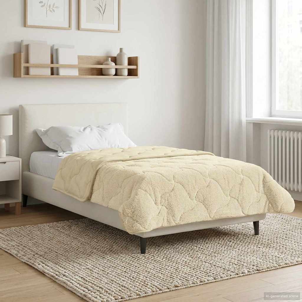 Ljetni pokrivač Krema 155 x 220 cm Mikrofibra i teddy flis