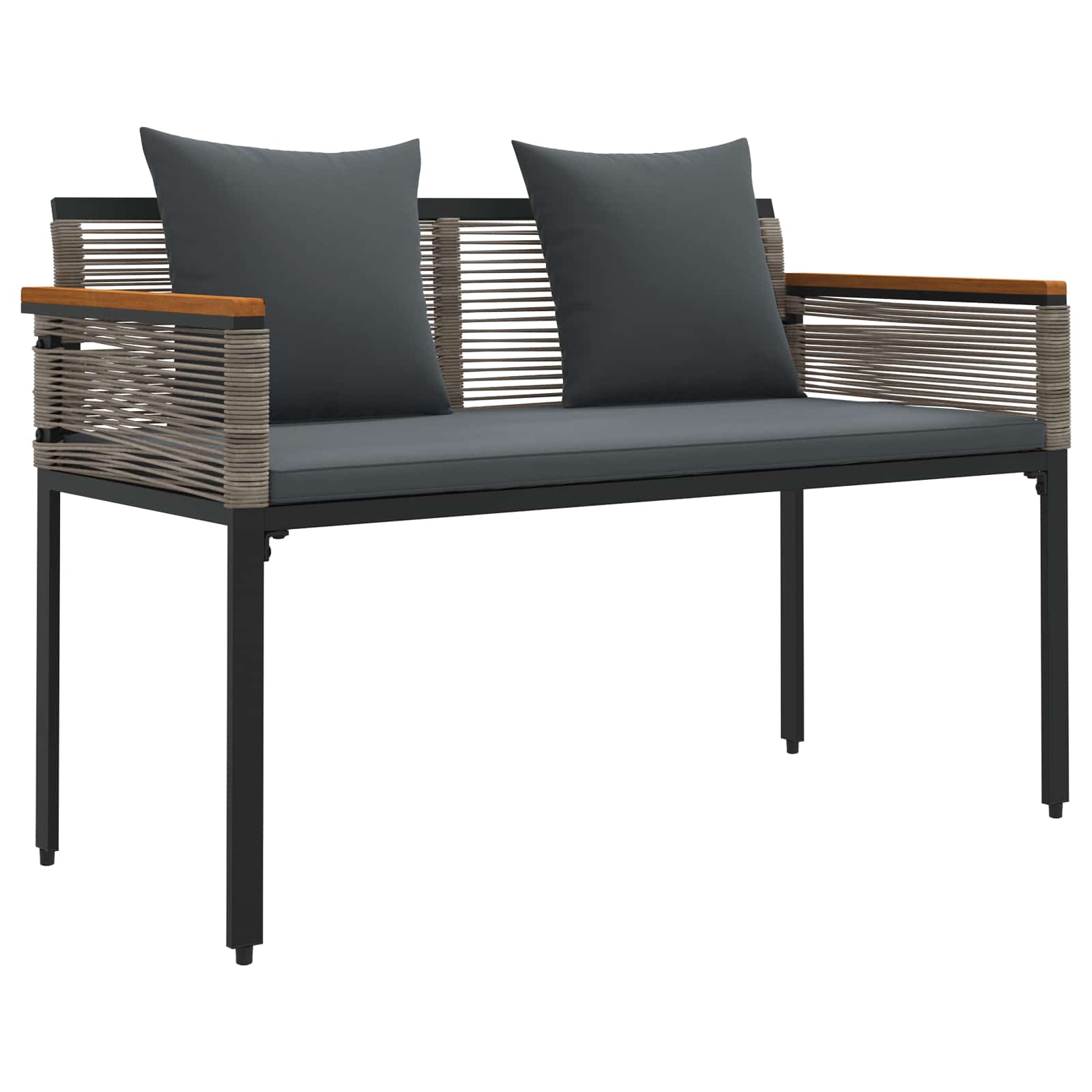 Vanjska klupa Siva i tamno siva 117 x 54 x 74.5 cm poliratan