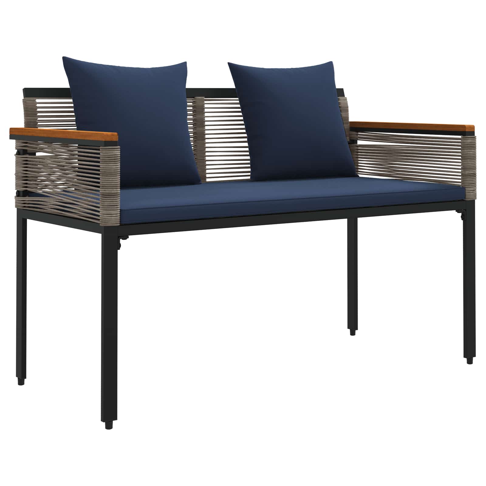 Vanjska klupa Siva i tamnoplava 117 x 54 x 74.5 cm poliratan