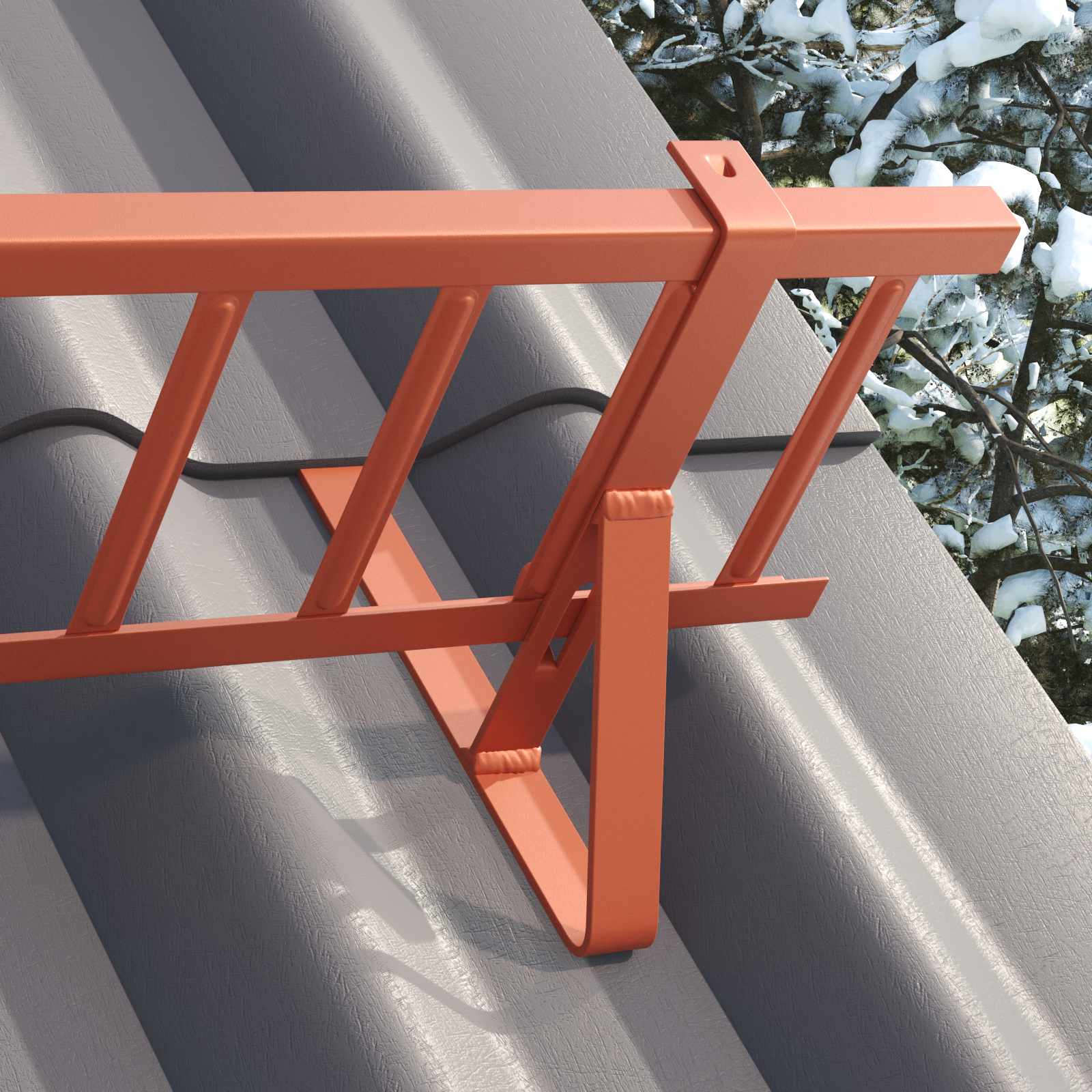 Podrška za zaštitu od snijega 2 pcs Crvena 29,5 x 3 x 34,5 cm