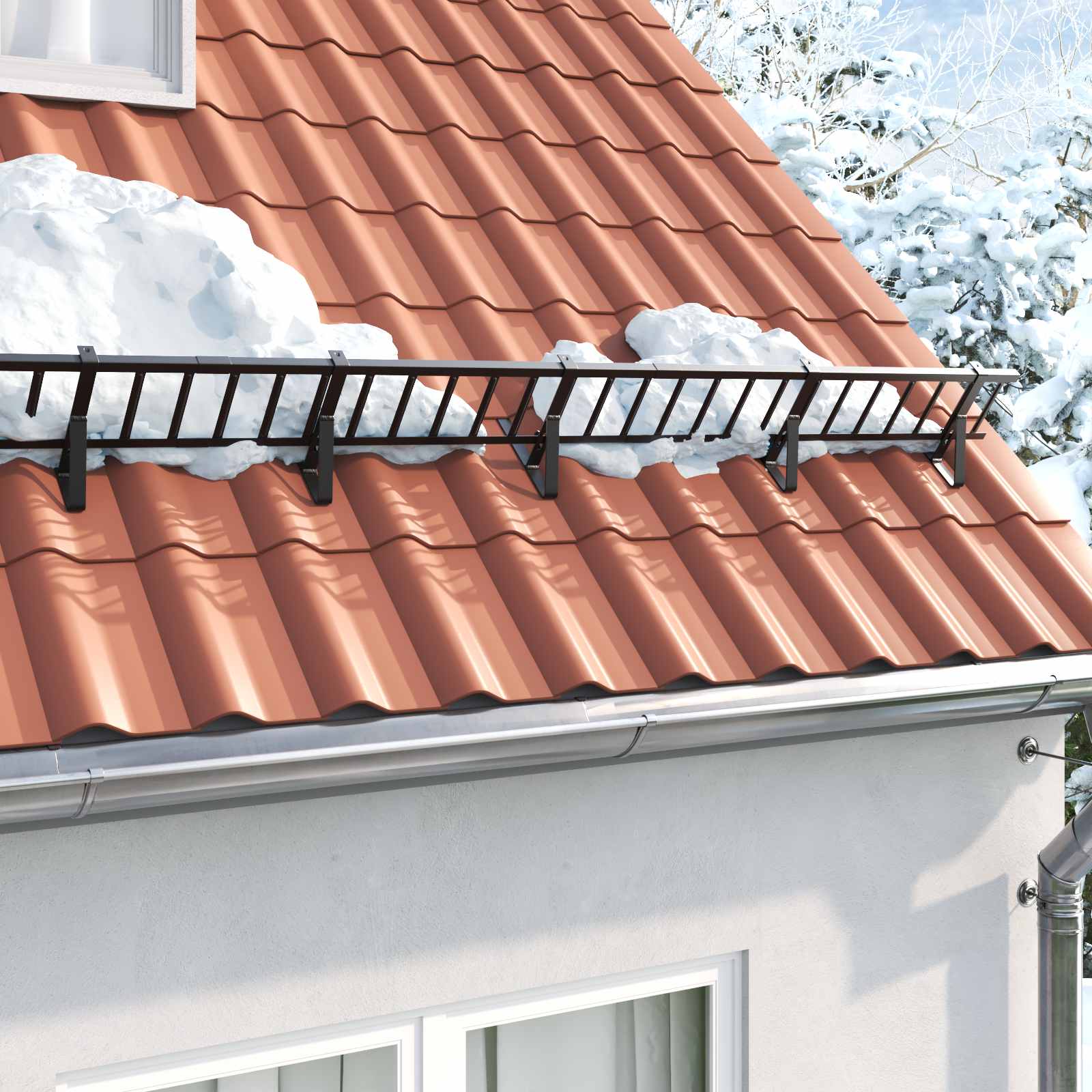 Podrška za zaštitu od snijega Crna 29,5 x 3 x 34,5 cm Čelik