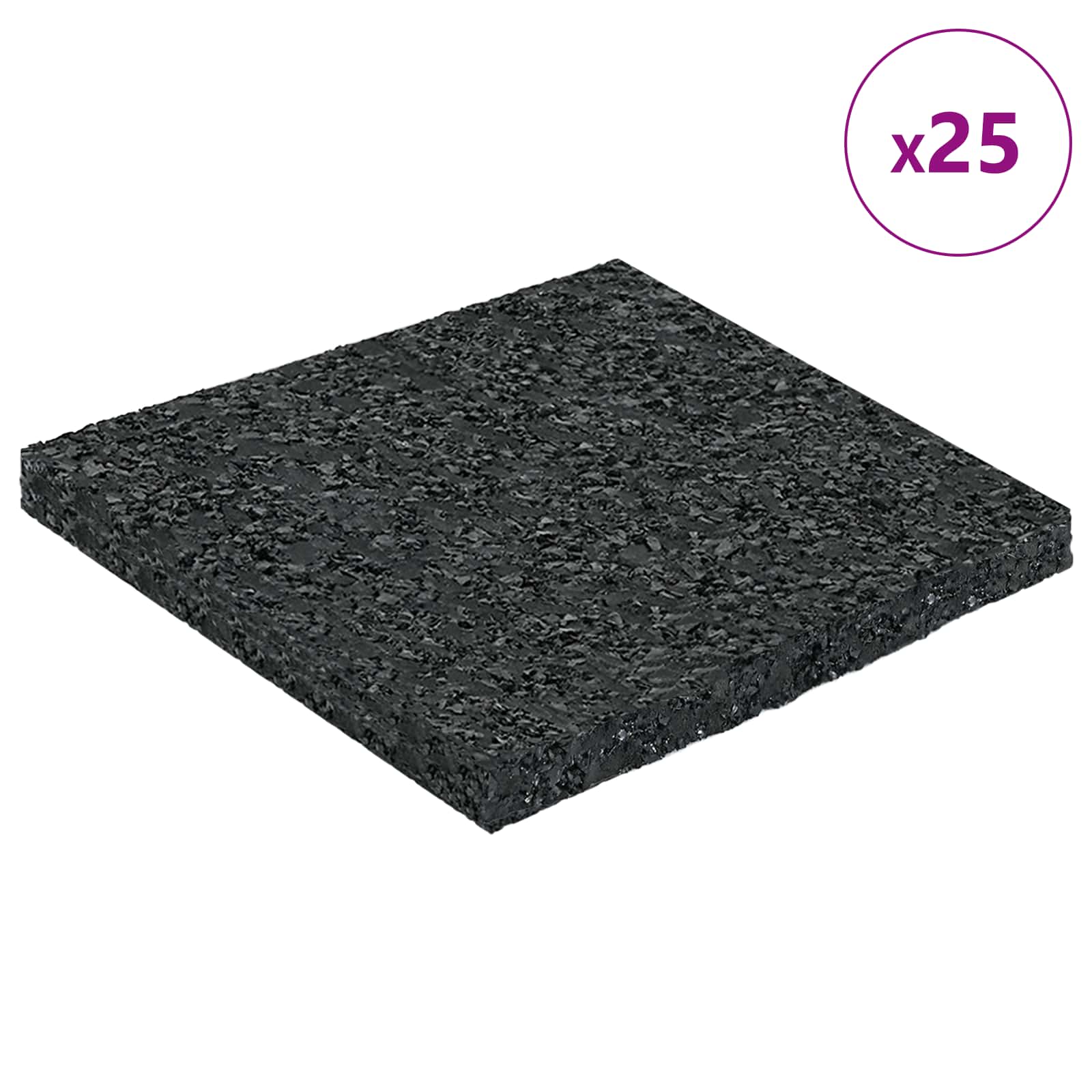Gumenasti granulatni vanjski pod Crna 9 x 9 x 0,6 cm Guma
