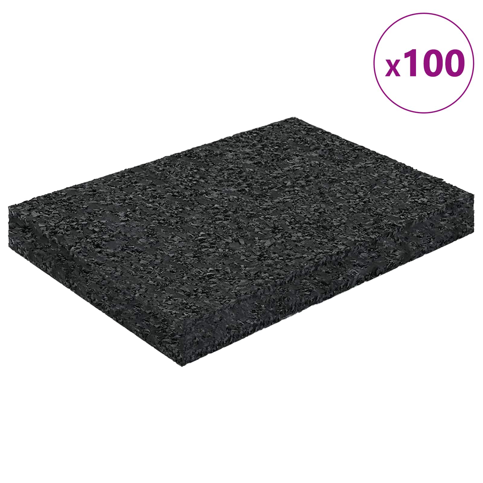 Gumenasti granulatni vanjski pod Crna 6 x 9 x 1 cm Guma