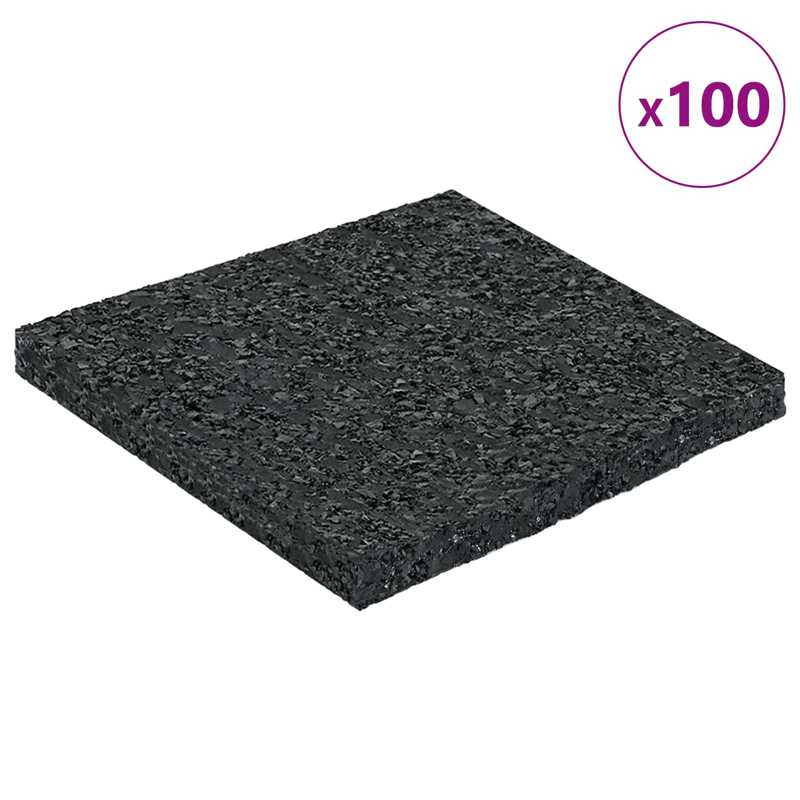 Gumenasti granulatni vanjski pod Crna 9 x 9 x 0,6 cm Guma