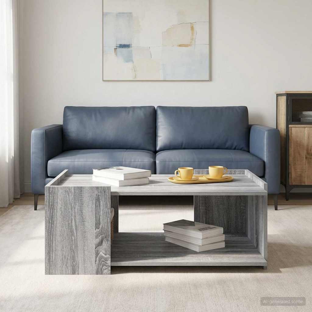 Kava Stol Siva sonoma 90 x 50 x 33 cm Konstruirano drvo