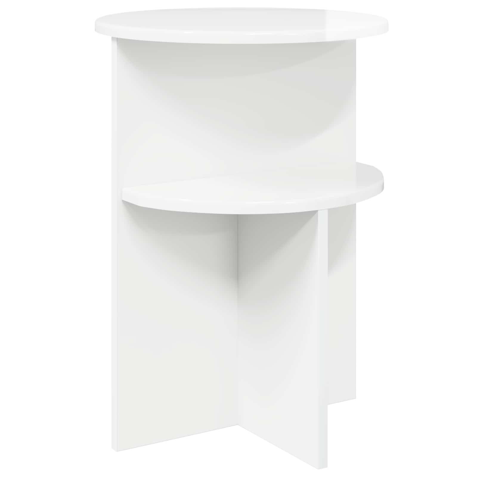 Bocni stol s pohranom Bijela visokog sjaja Ø 39,5 x 55 cm