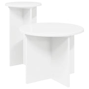 Set pomoćnih stolića s pohranom 2 pcs Bijela Konstruirano drvo