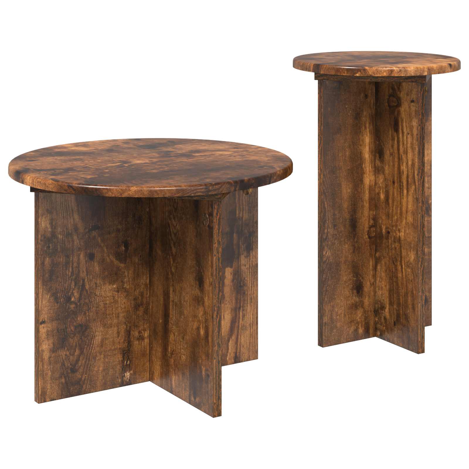 Set pomoćnih stolića 2 pcs Dimljeni hrast Konstruirano drvo