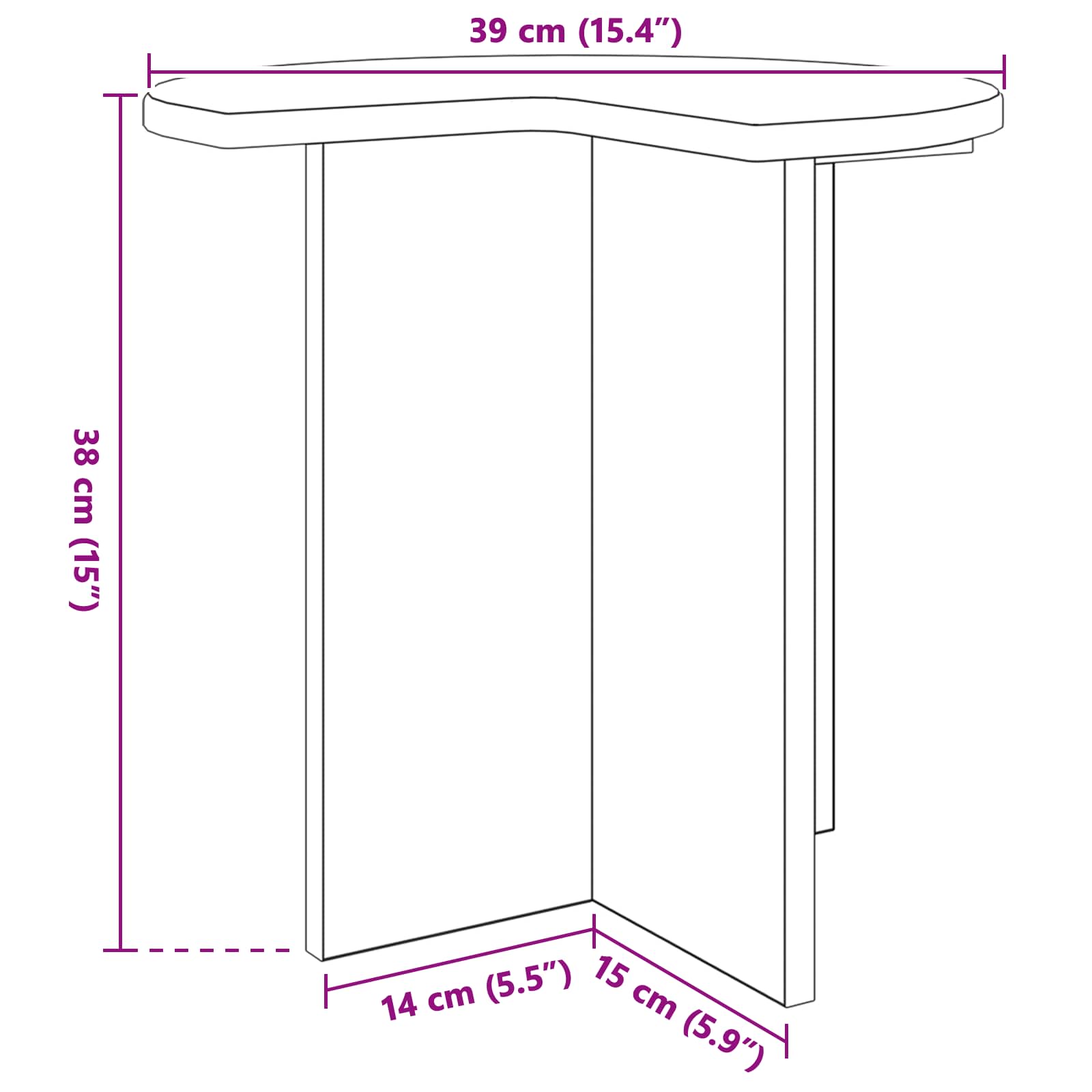 Bocni stol s pohranom Bijela Ø 39 x 38 cm Konstruirano drvo