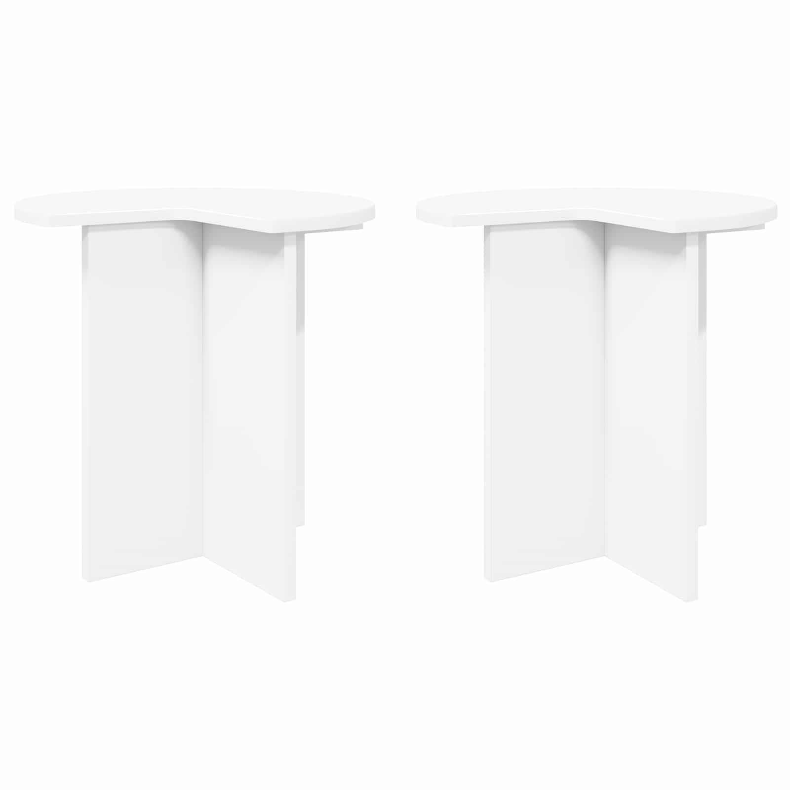 Bocni stol 2 pcs Bijela Ø 39 x 38 cm Konstruirano drvo