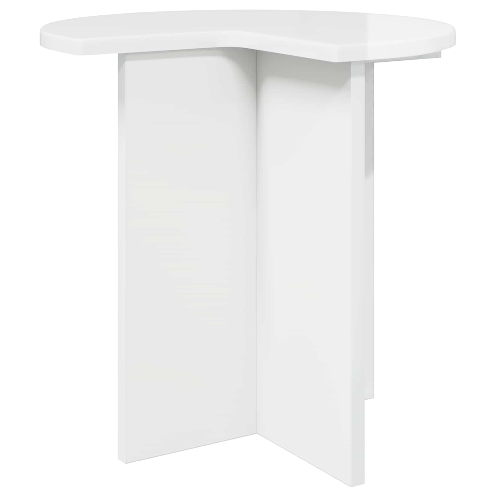 Bocni stol Bijela visokog sjaja Ø 39 x 38 cm Konstruirano drvo
