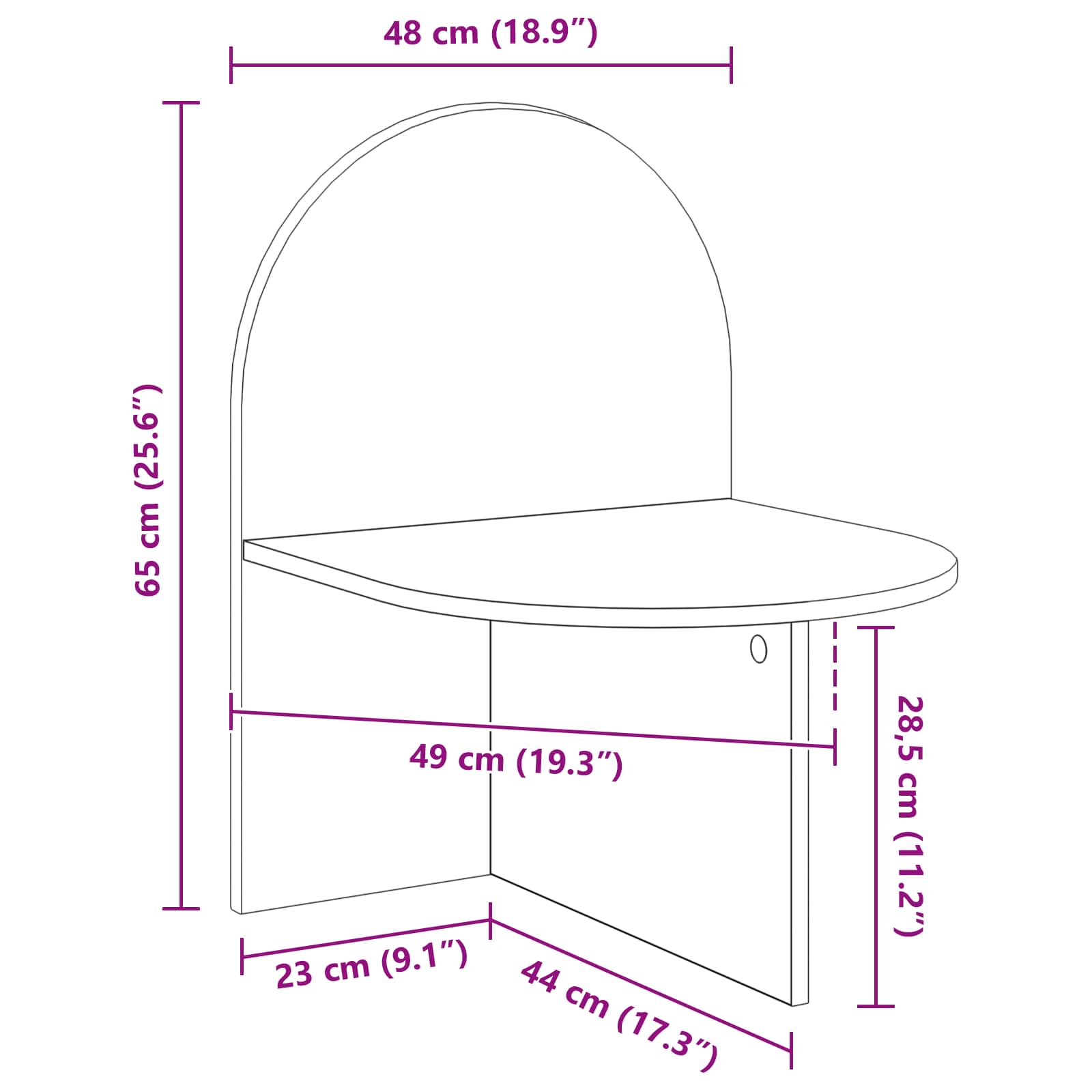 Noćni ormarić 2 pcs Betonska siva 48 x 49 x 65 cm