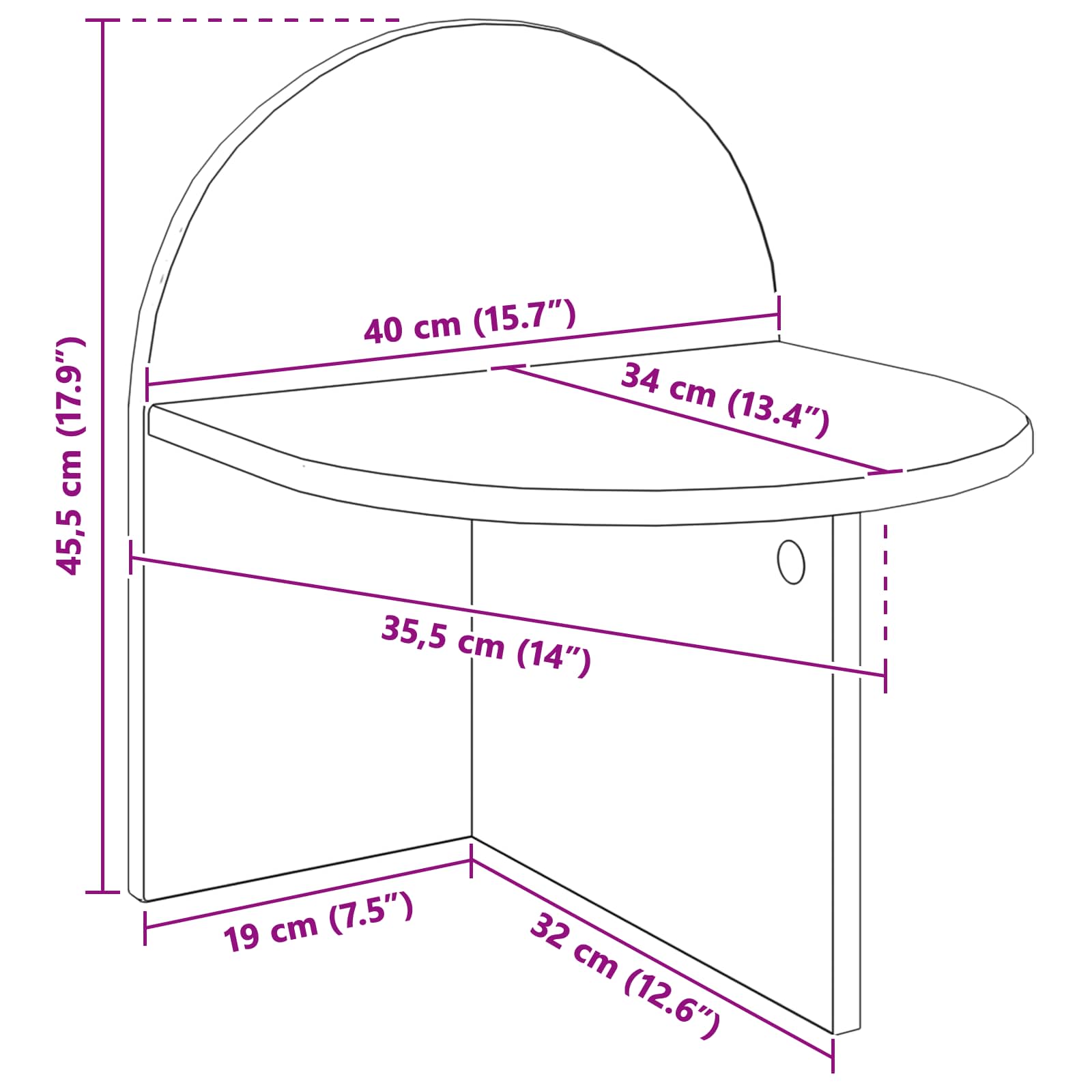 Noćni ormarić Dimljeni Hrast 40 x 35,5 x 45,5 cm
