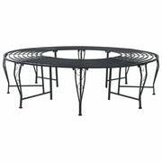 Klupa pod drvetom 8-Broj sjedala Ø 160 x 44 cm Čelik Crna