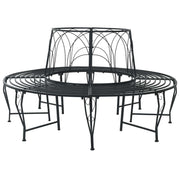 Klupa pod drvetom 8-Broj sjedala Ø 160 x 89 cm Čelik Crna