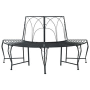 Klupa pod drvetom 4-Broj sjedala 160 x 80 x 89 cm Čelik Crna