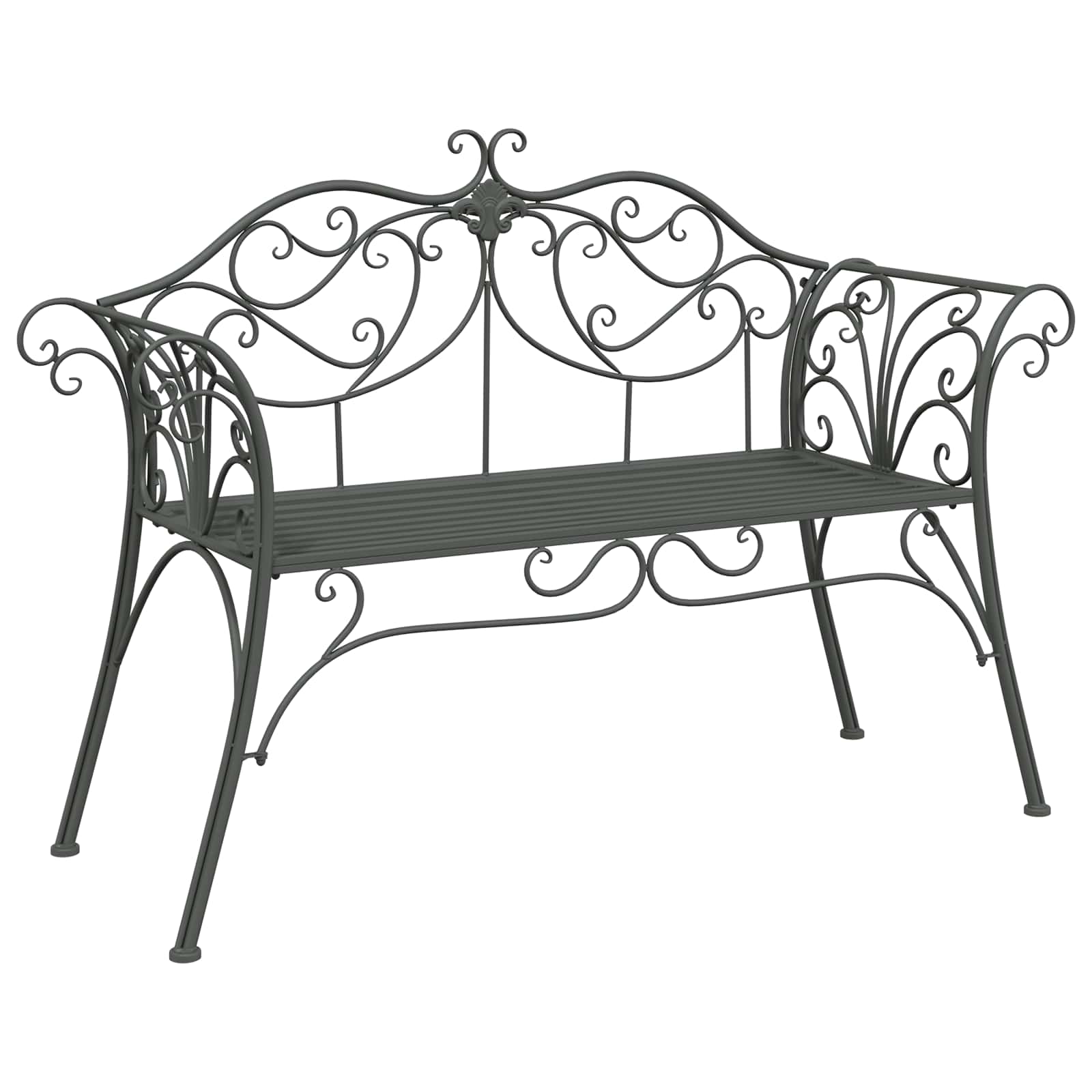 Vrtna klupa 2-Broj sjedala 130 x 47 x 90 cm Čelik Srebrno Siva