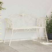 Vrtna klupa 2-Broj sjedala 130 x 47 x 90 cm Čelik Antič White