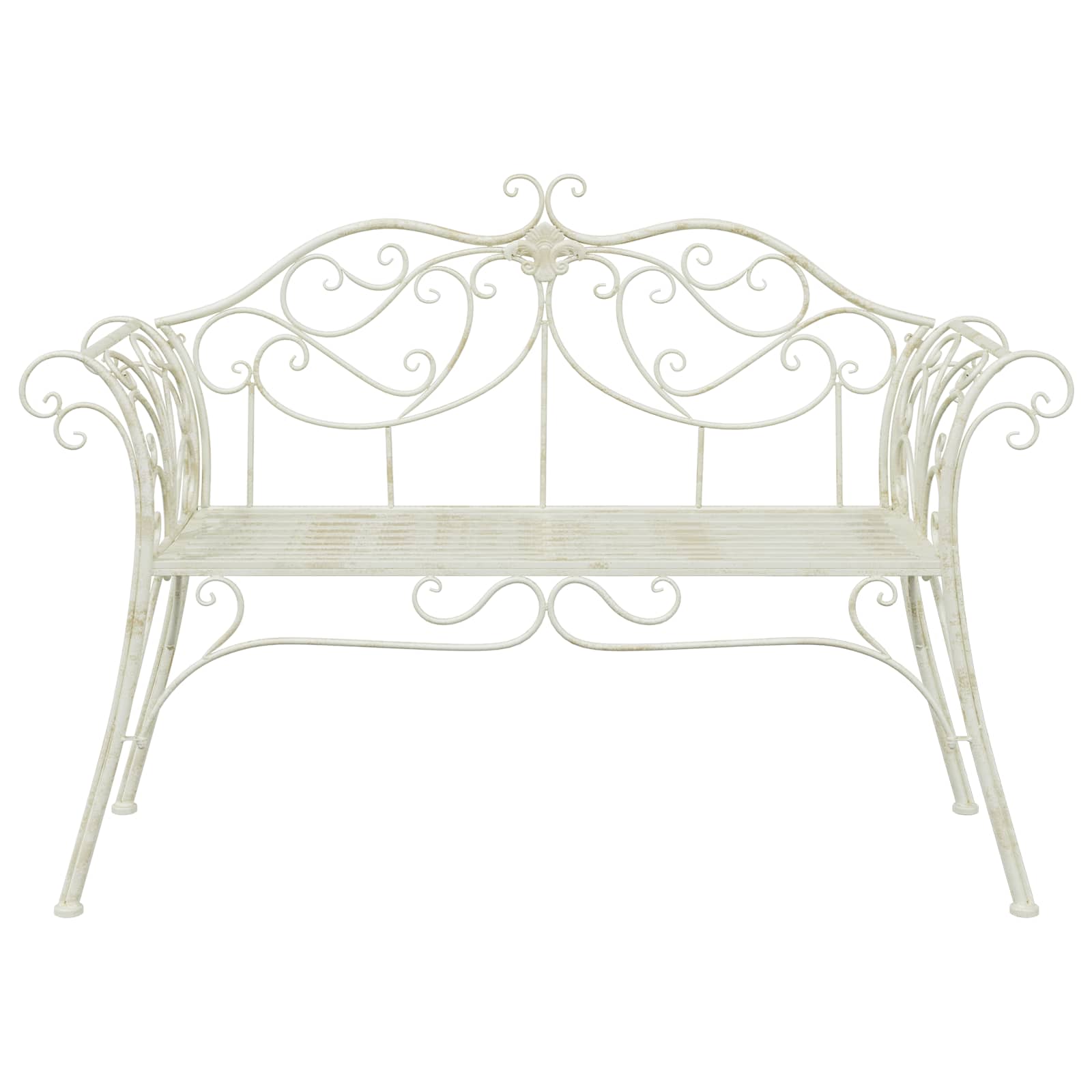 Vrtna klupa 2-Broj sjedala 130 x 47 x 90 cm Čelik Antič White