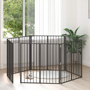Vrata za pse 6 pcs Crna 100 x 100 cm Cinkani čelik