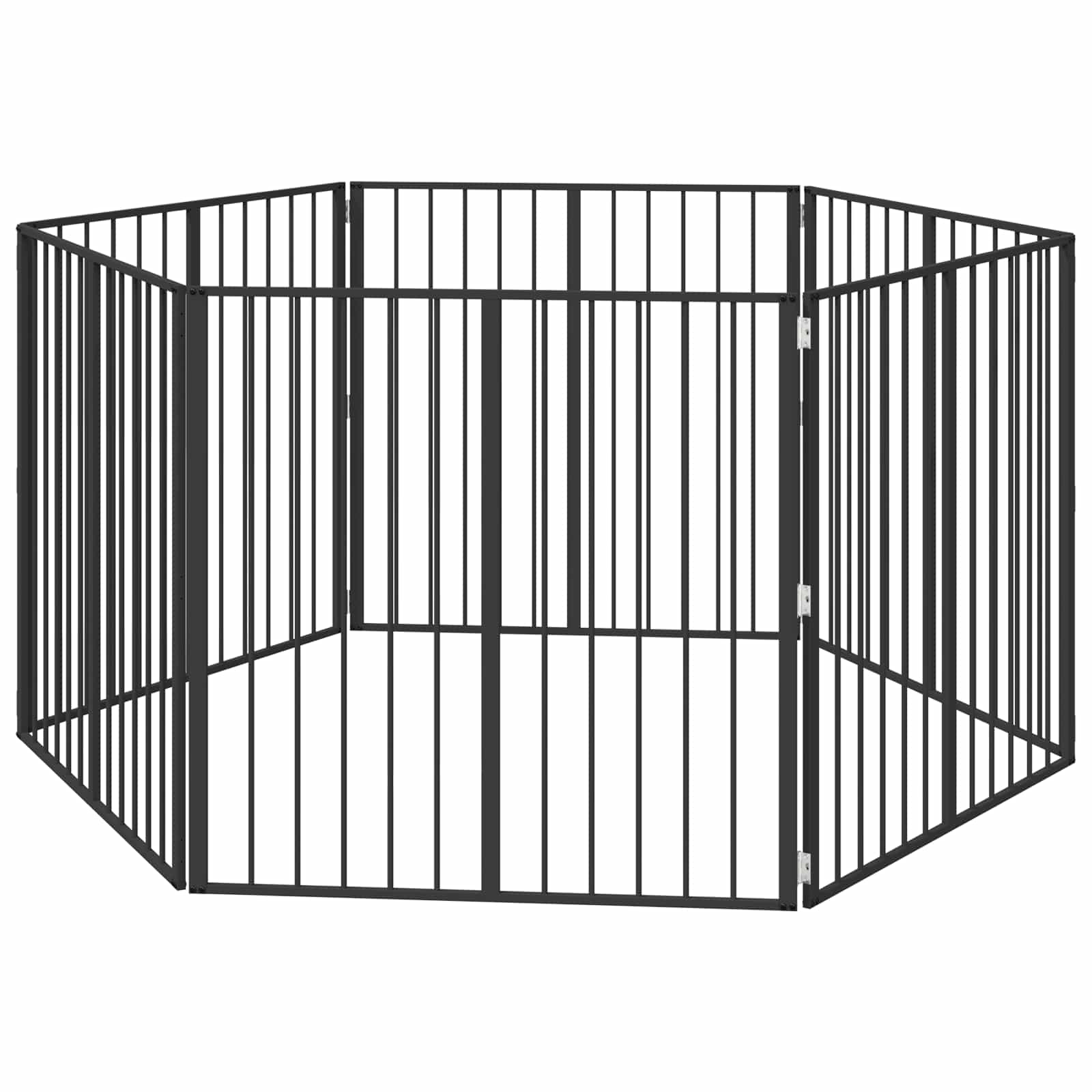 Vrata za pse 6 pcs Crna 100 x 100 cm Cinkani čelik
