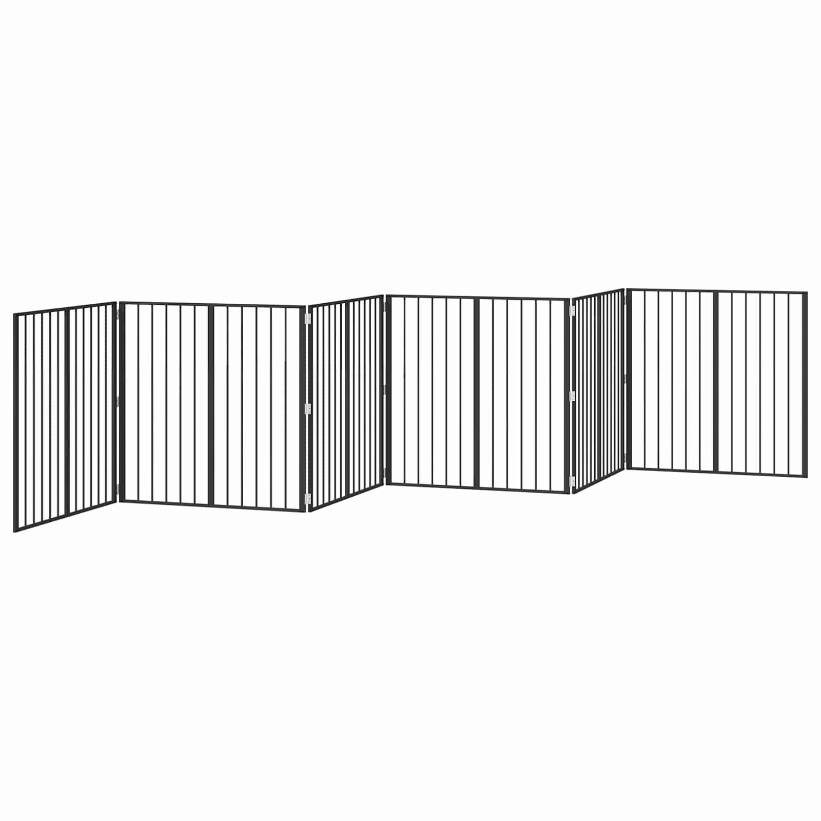 Vrata za pse 6 pcs Crna 100 x 100 cm Cinkani čelik