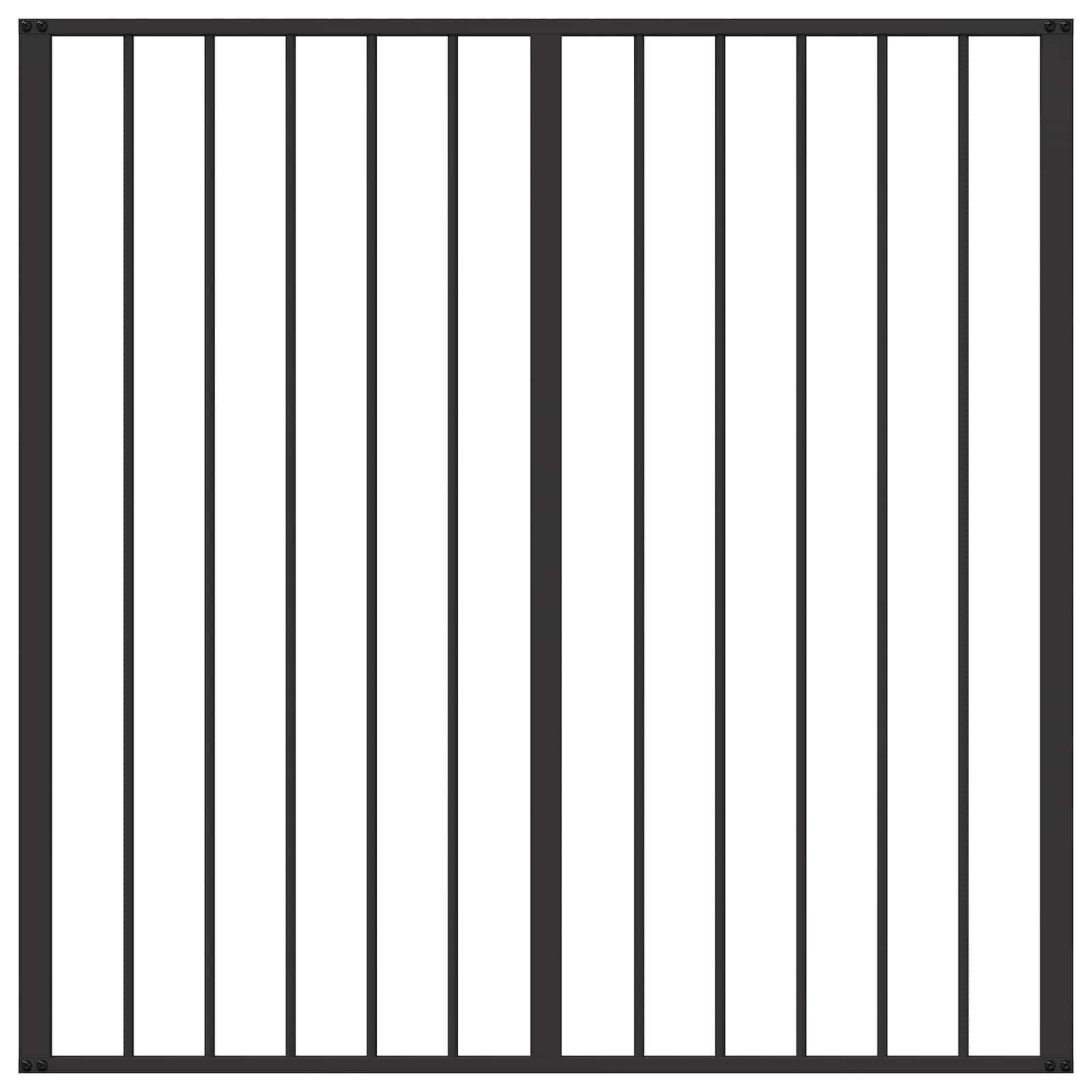 Vrata za pse 6 pcs Crna 100 x 100 cm Cinkani čelik
