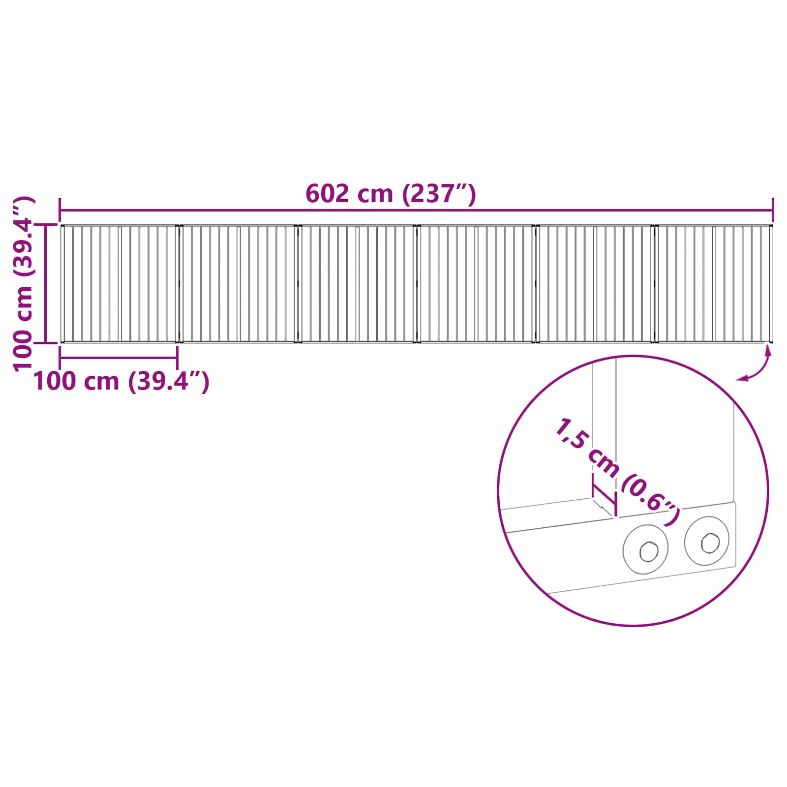 Vrata za pse 6 pcs Crna 100 x 100 cm Cinkani čelik