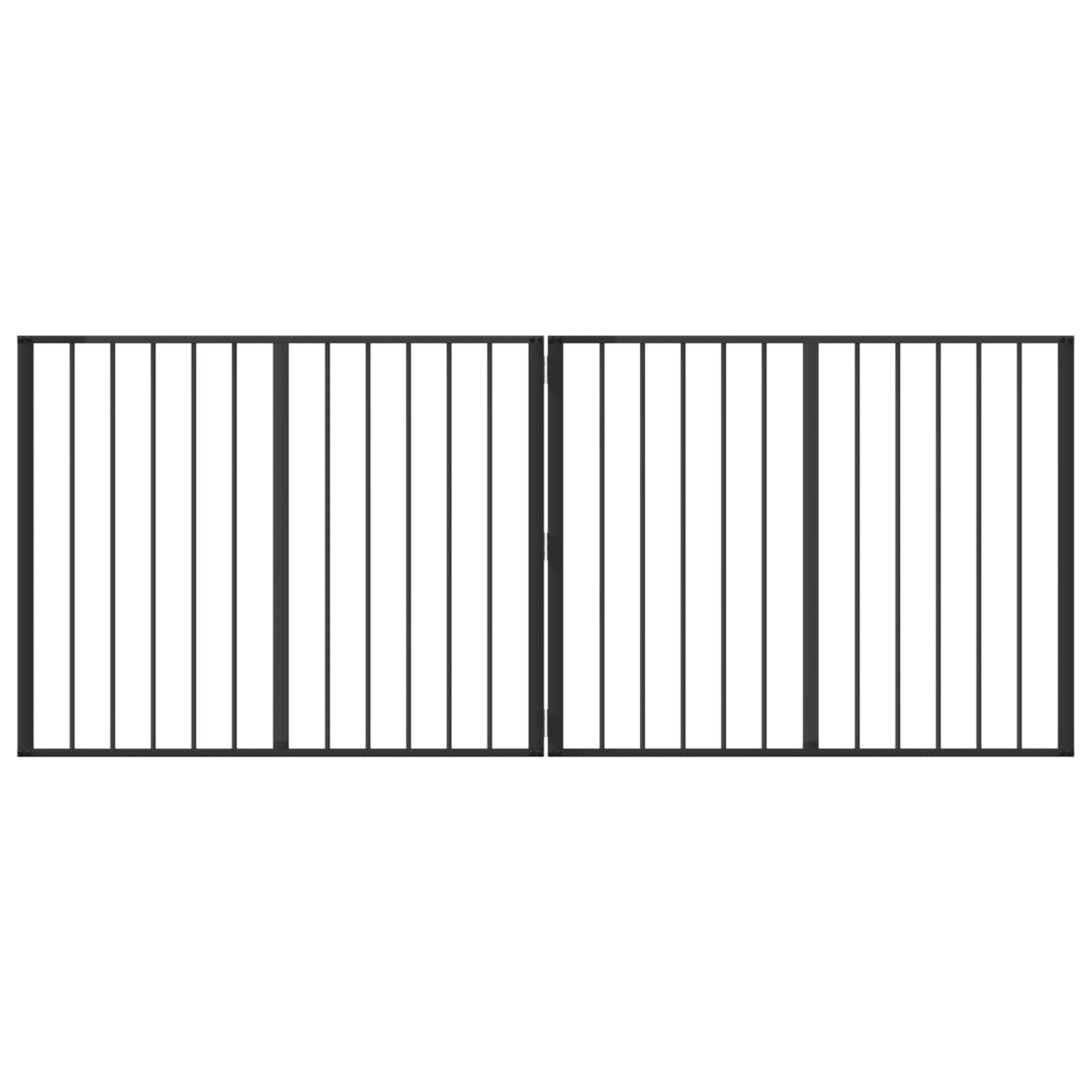 Vrata za pse 2 pcs Crna 100 x 80 cm Cinkani čelik