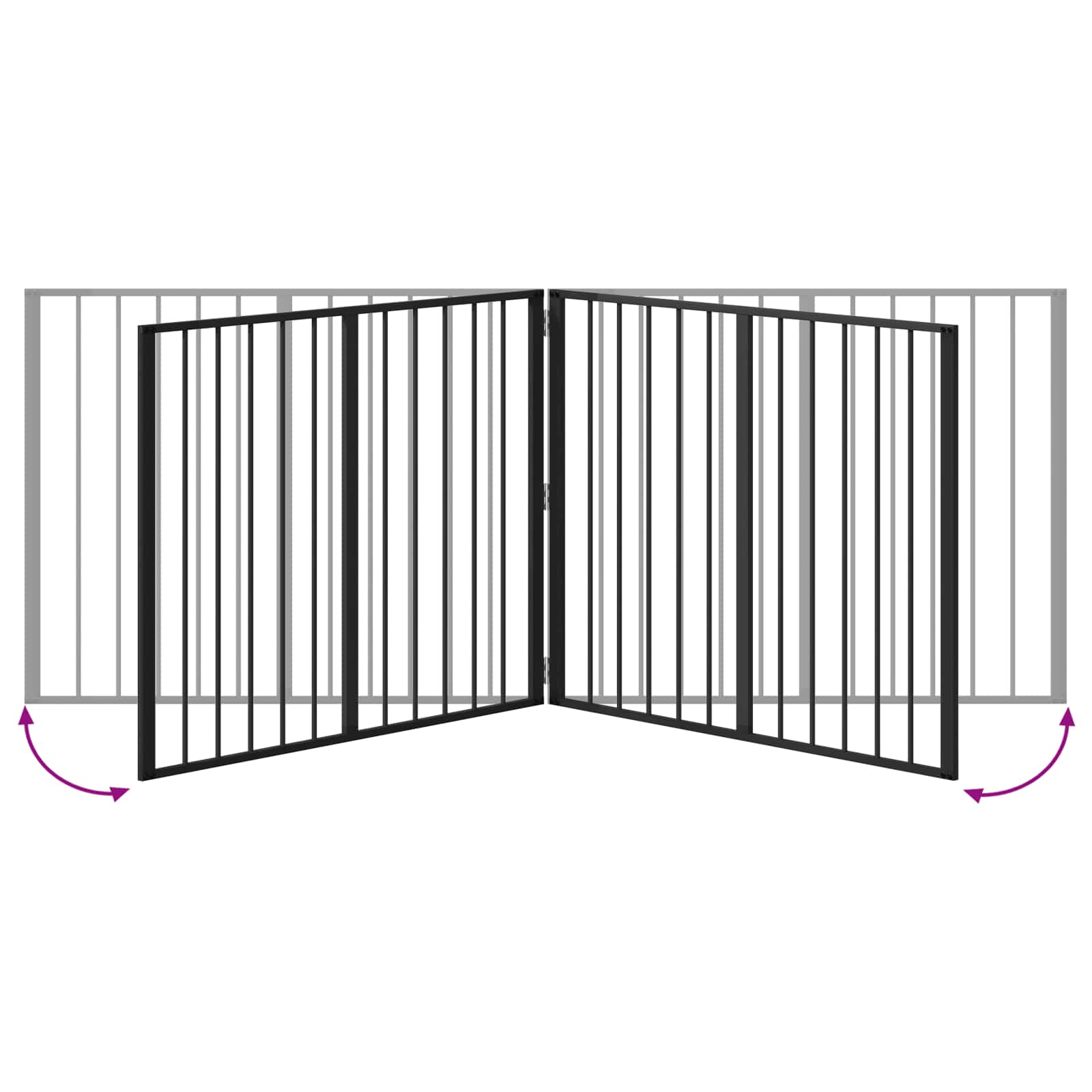 Vrata za pse 2 pcs Crna 100 x 80 cm Cinkani čelik