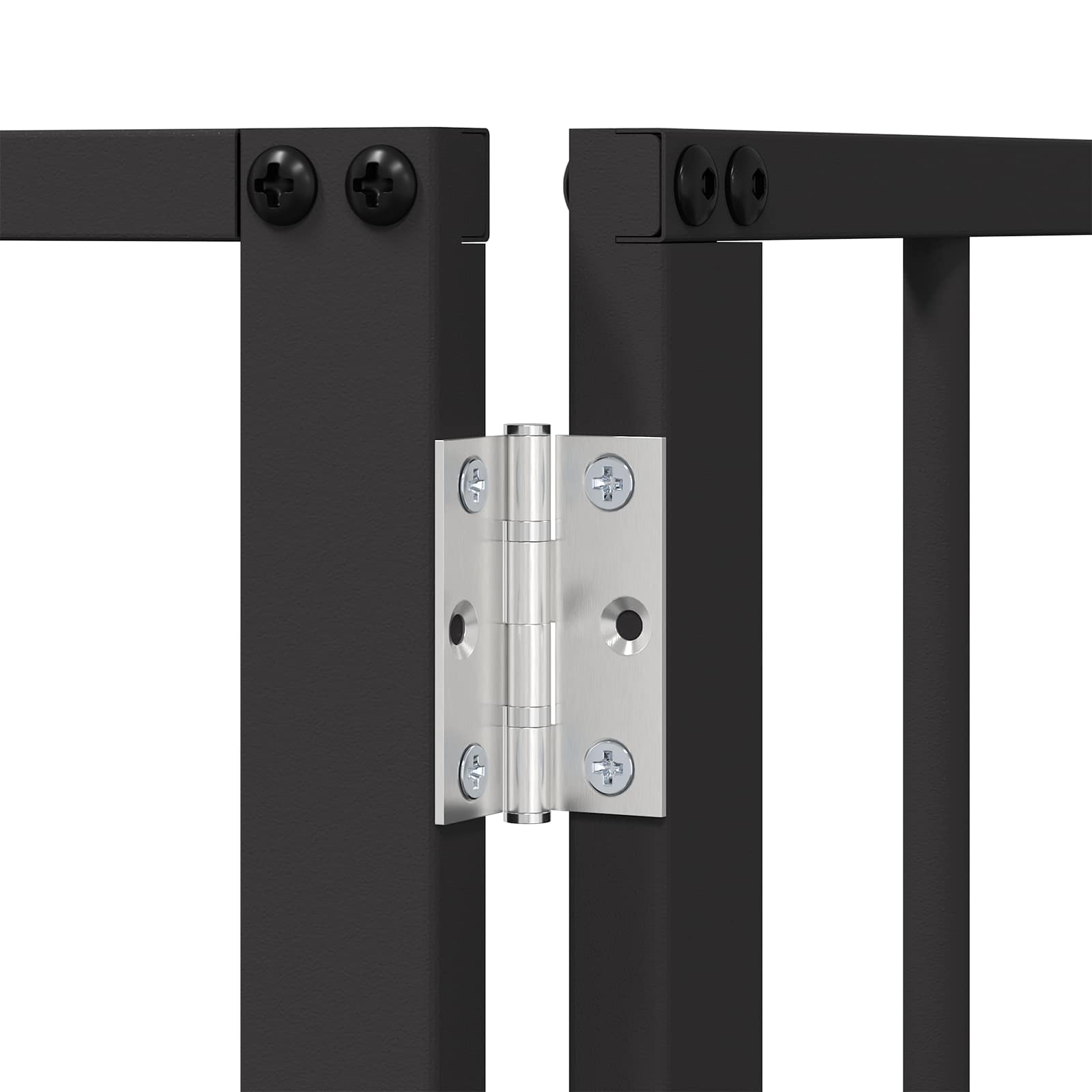 Vrata za pse 6 pcs Crna 100 x 80 cm Cinkani čelik
