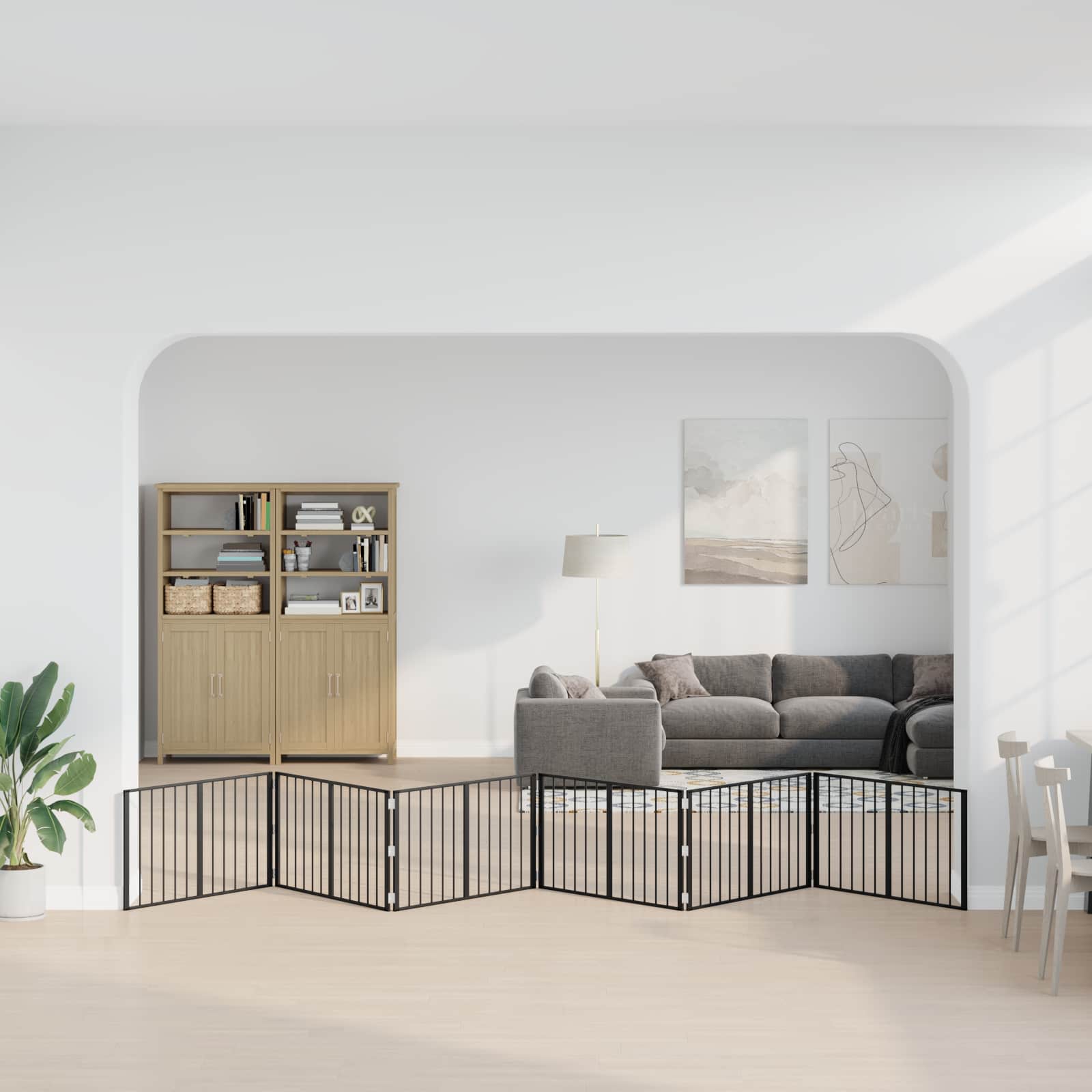 Vrata za pse 6 pcs Crna 100 x 60 cm Cinkani čelik