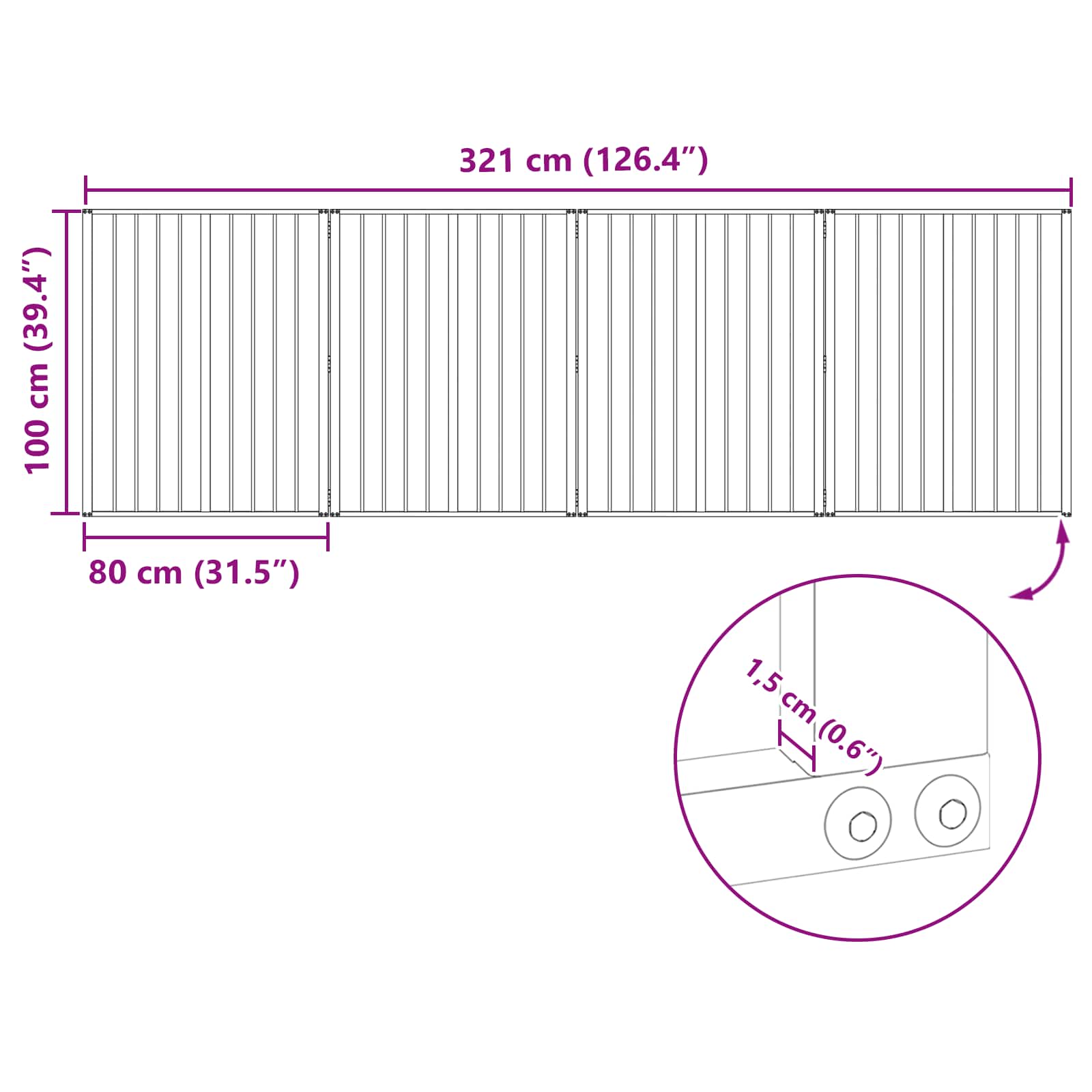 Vrata za pse 4 pcs Crna 80 x 100 cm Cinkani čelik