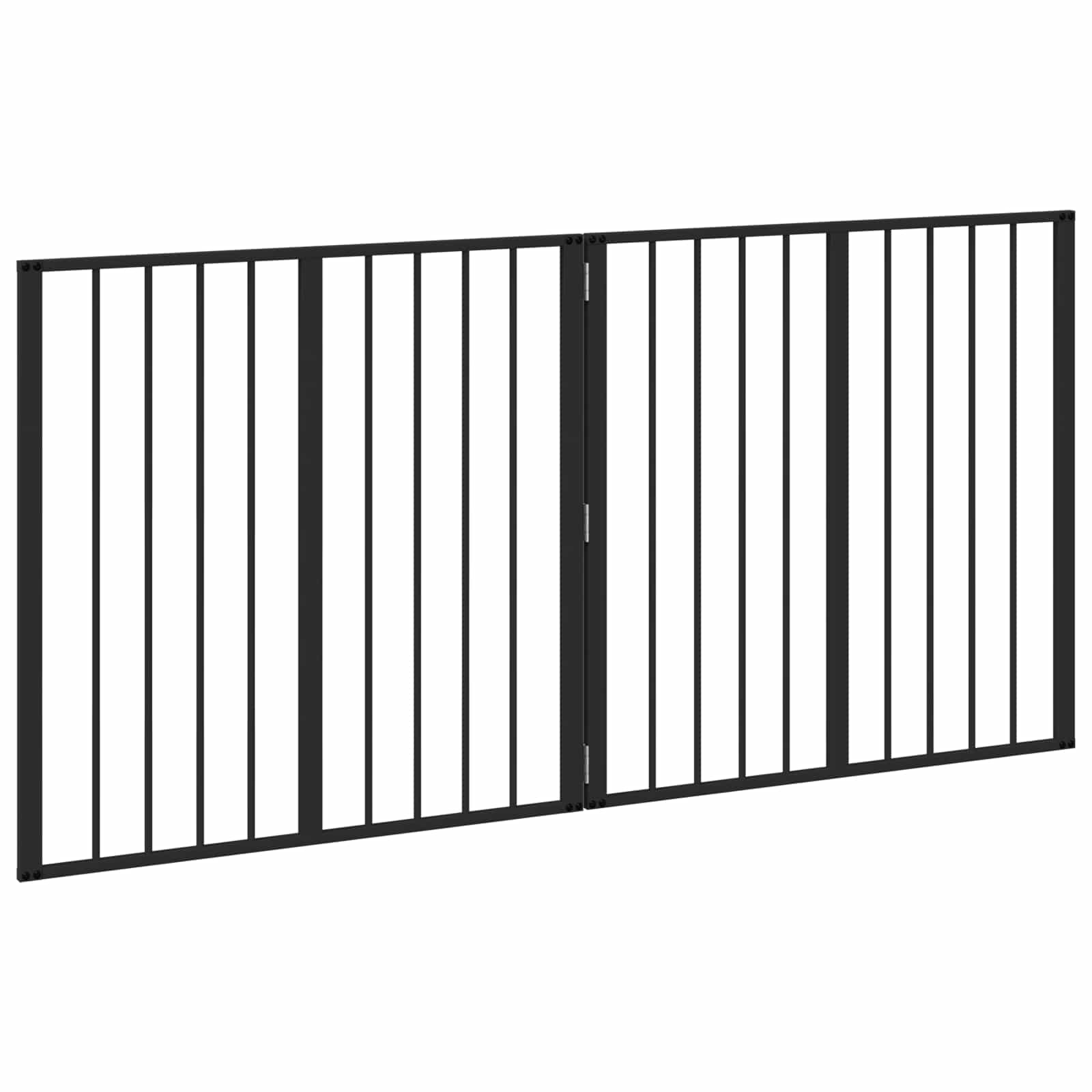 Vrata za pse 2 pcs Crna 80 x 80 cm Cinkani čelik