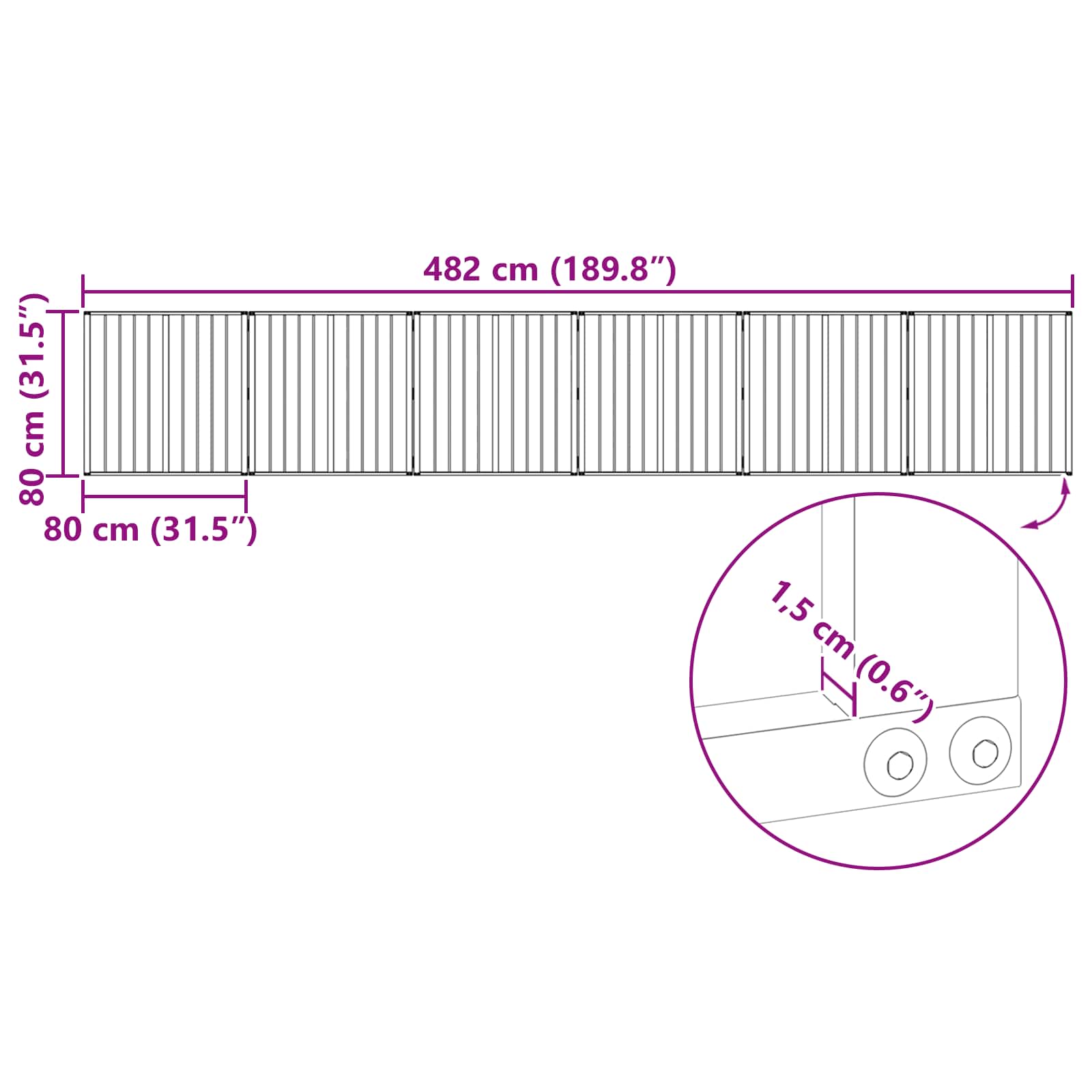 Vrata za pse 6 pcs Crna 80 x 80 cm Cinkani čelik