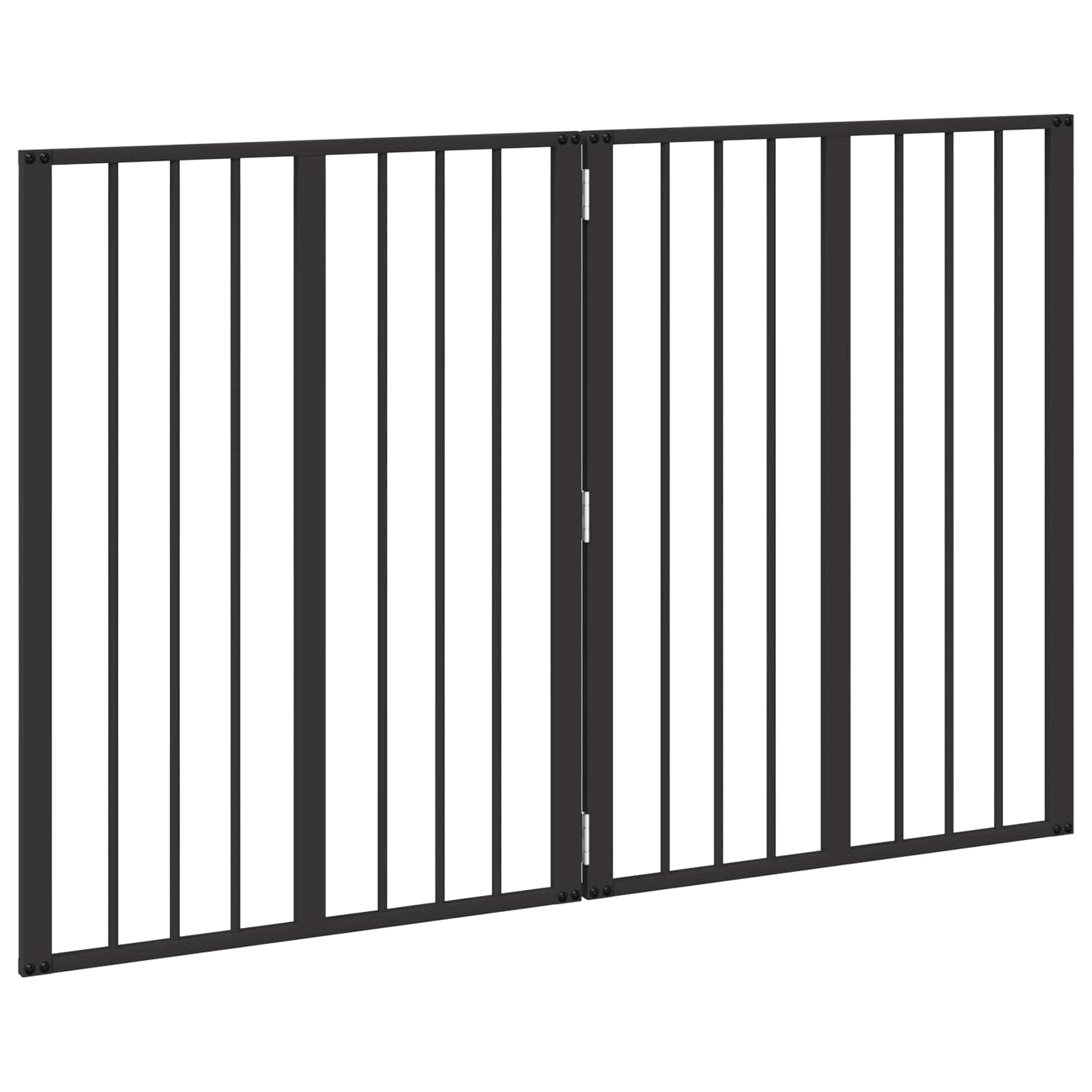 Vrata za pse 2 pcs Crna 60 x 80 cm Cinkani čelik