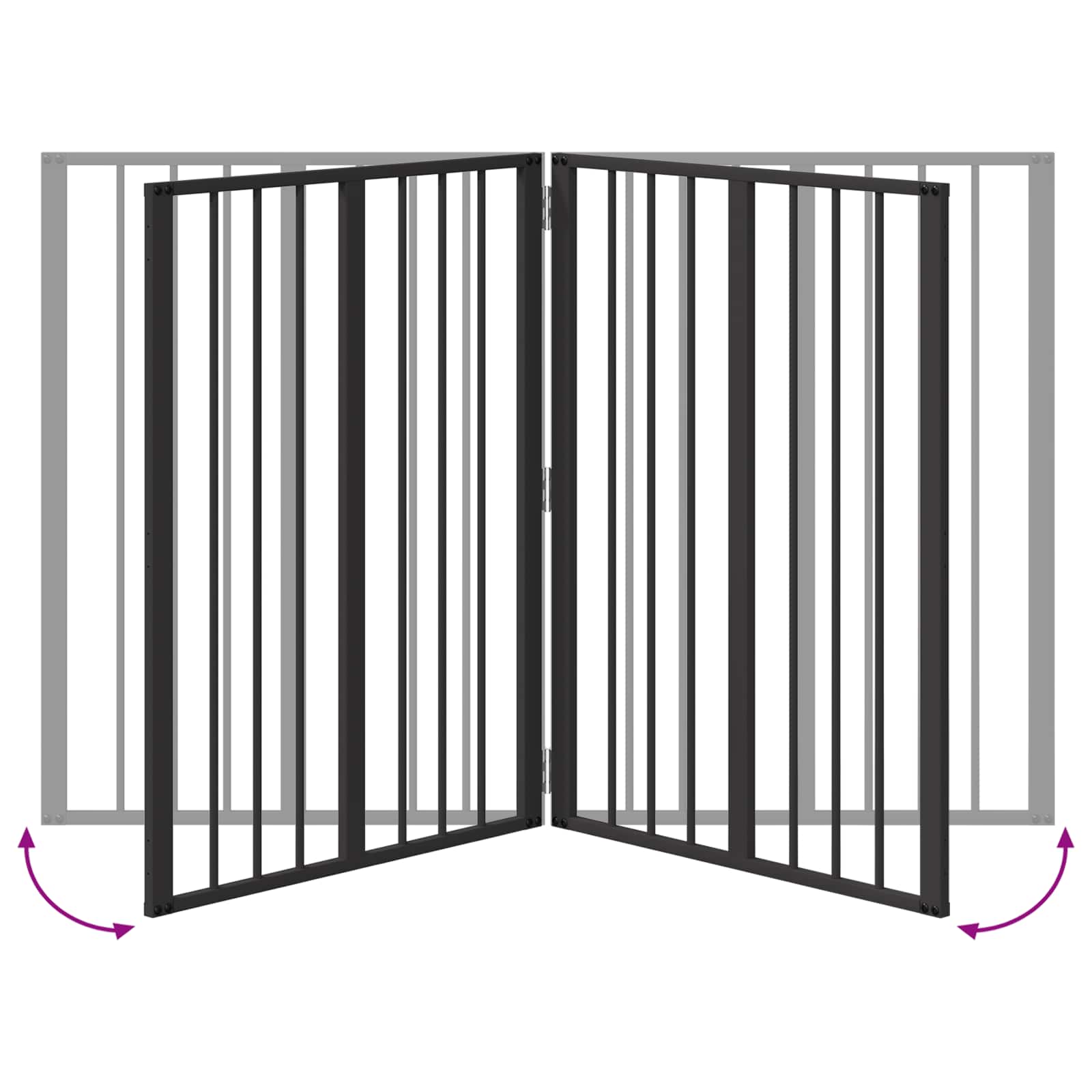 Vrata za pse 2 pcs Crna 60 x 80 cm Cinkani čelik
