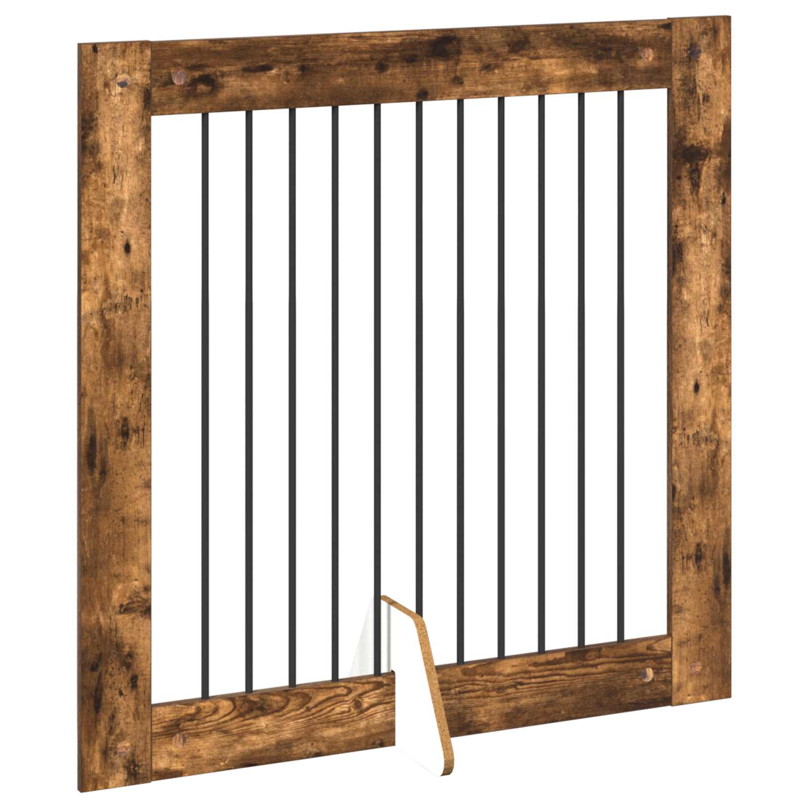 Vrata za pse s postoljem 2 pcs Dimljeni hrast 100 x 100 cm