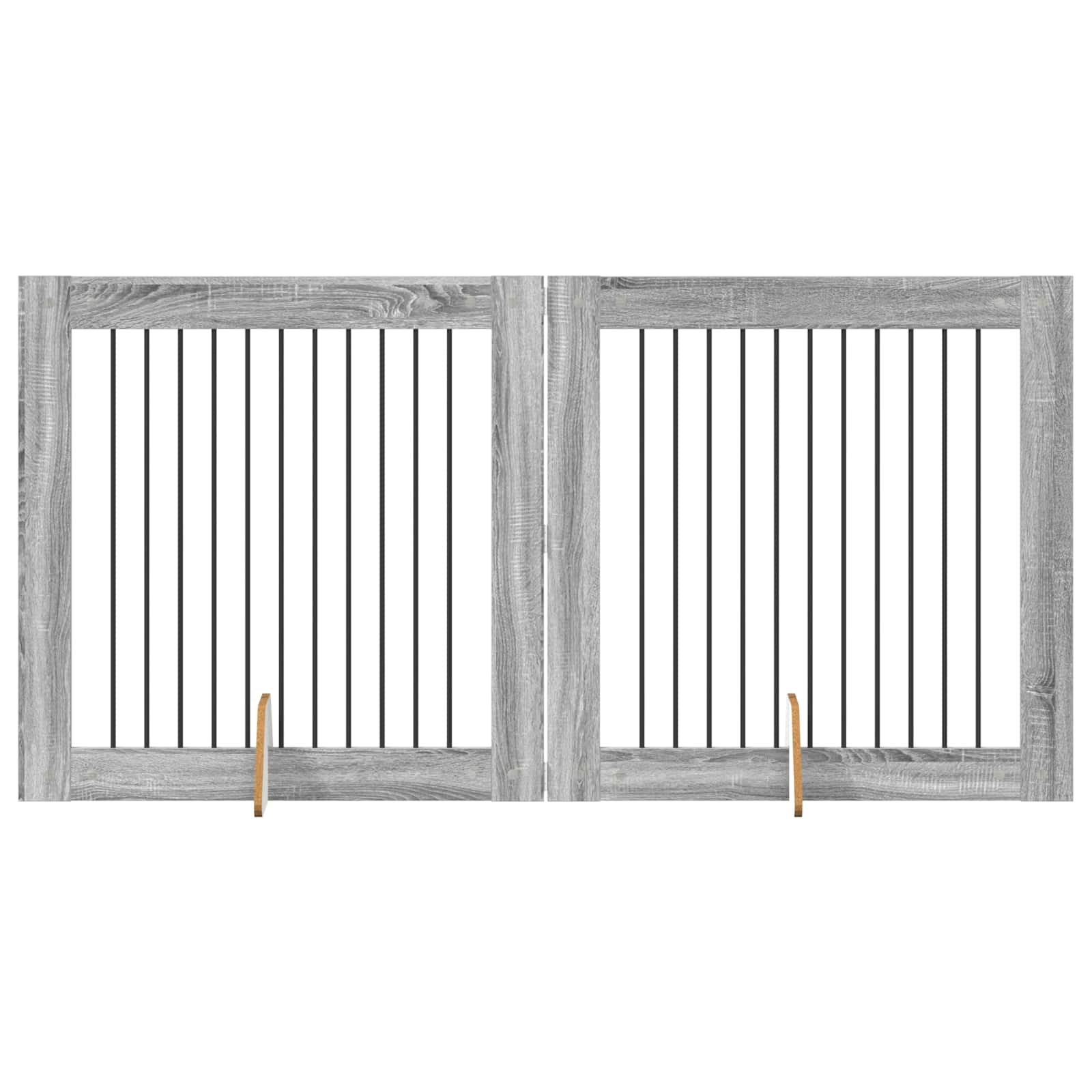 Vrata za pse s postoljem 2 pcs Siva sonoma 100 x 100 cm