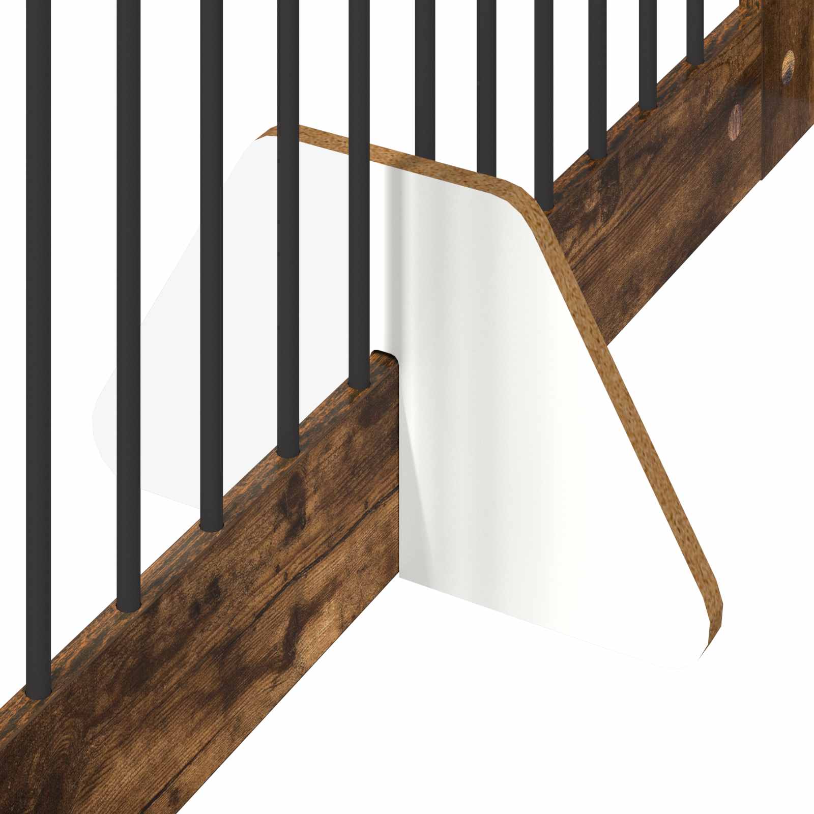 Vrata za pse s postoljem 4 pcs Dimljeni hrast 100 x 100 cm